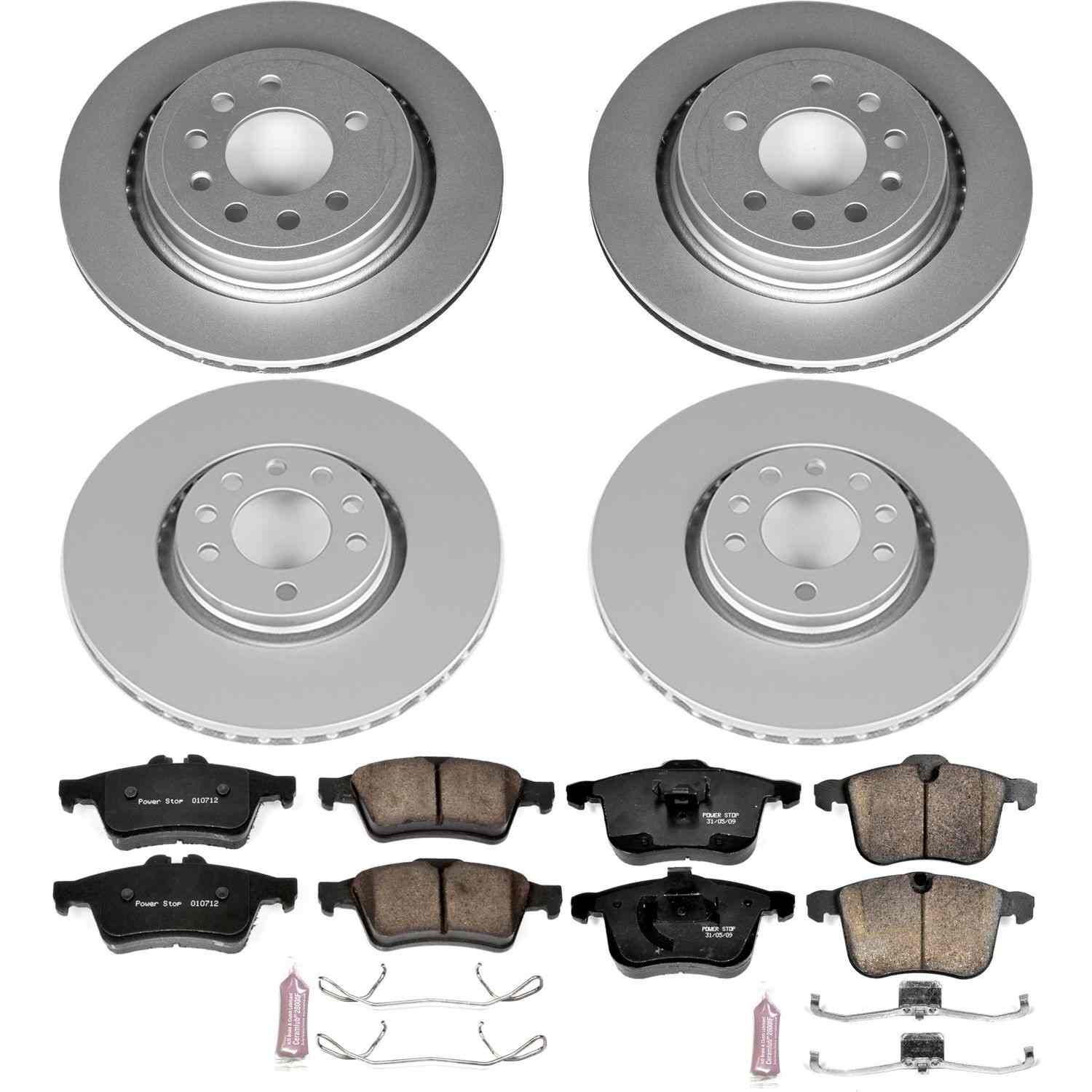 Power Stop 2008 Saab 9-3 Front & Rear Z23 Evolution Sport Coated Brake Kit