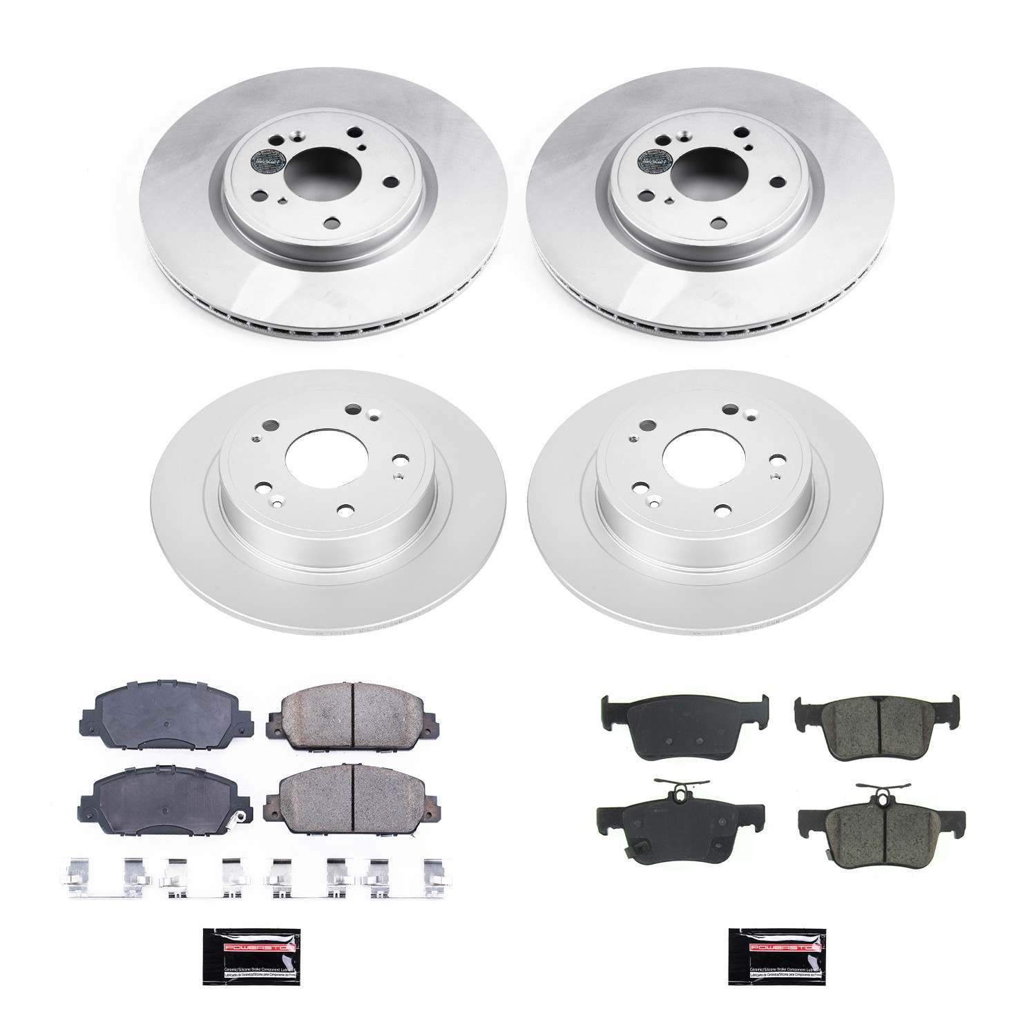 Power Stop 18-19 Honda Accord Front & Rear Z17 Evolution Geomet Coated Brake Kit