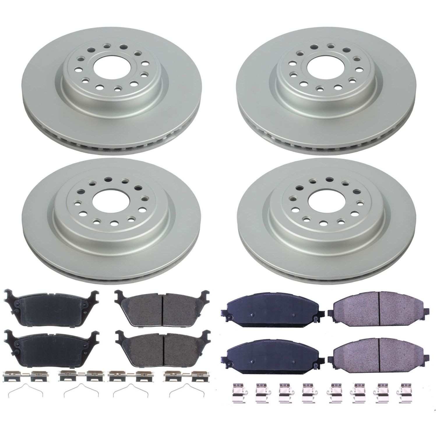 Power Stop 19-22 Ram 1500 Front and Rear Z17 Coated Brake Kit