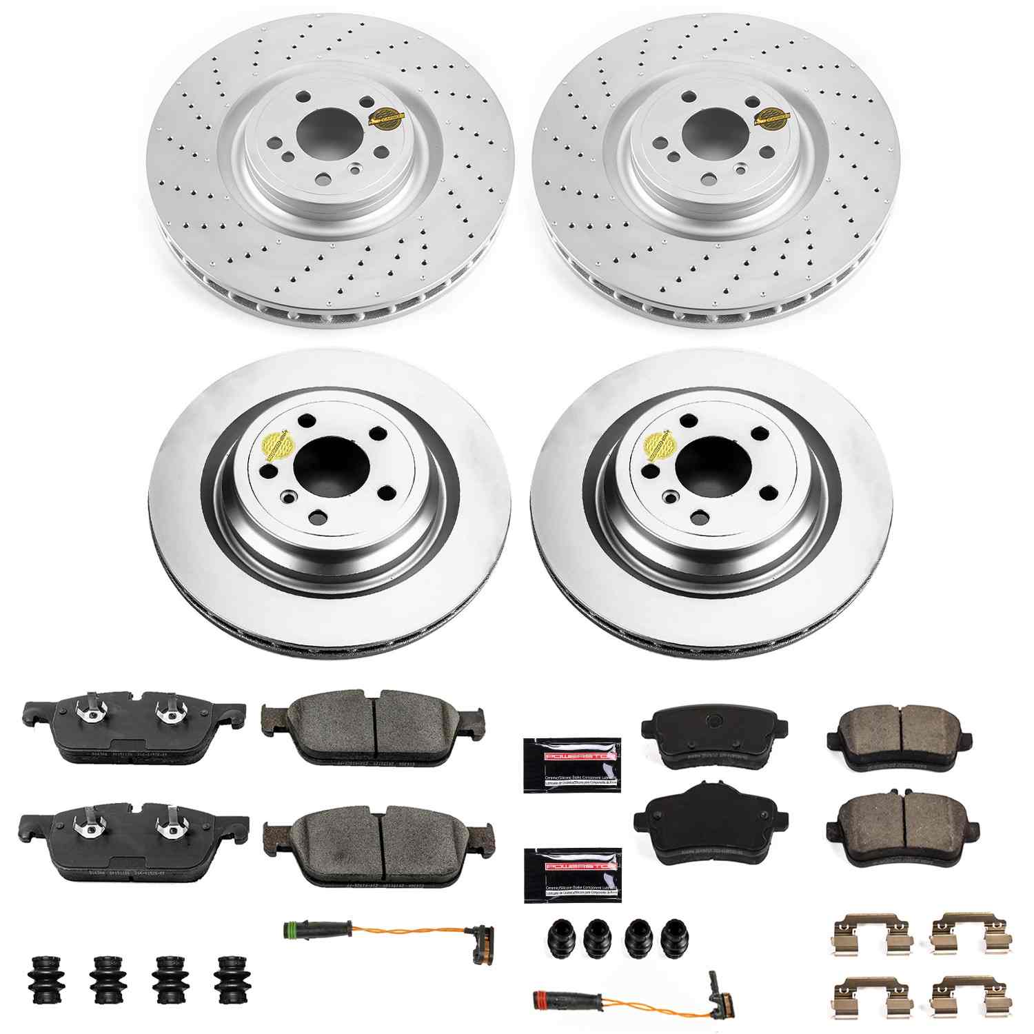 Power Stop 16-18 Mercedes-Benz GLE550e Front & Rear Z23 Coated Brake Kit