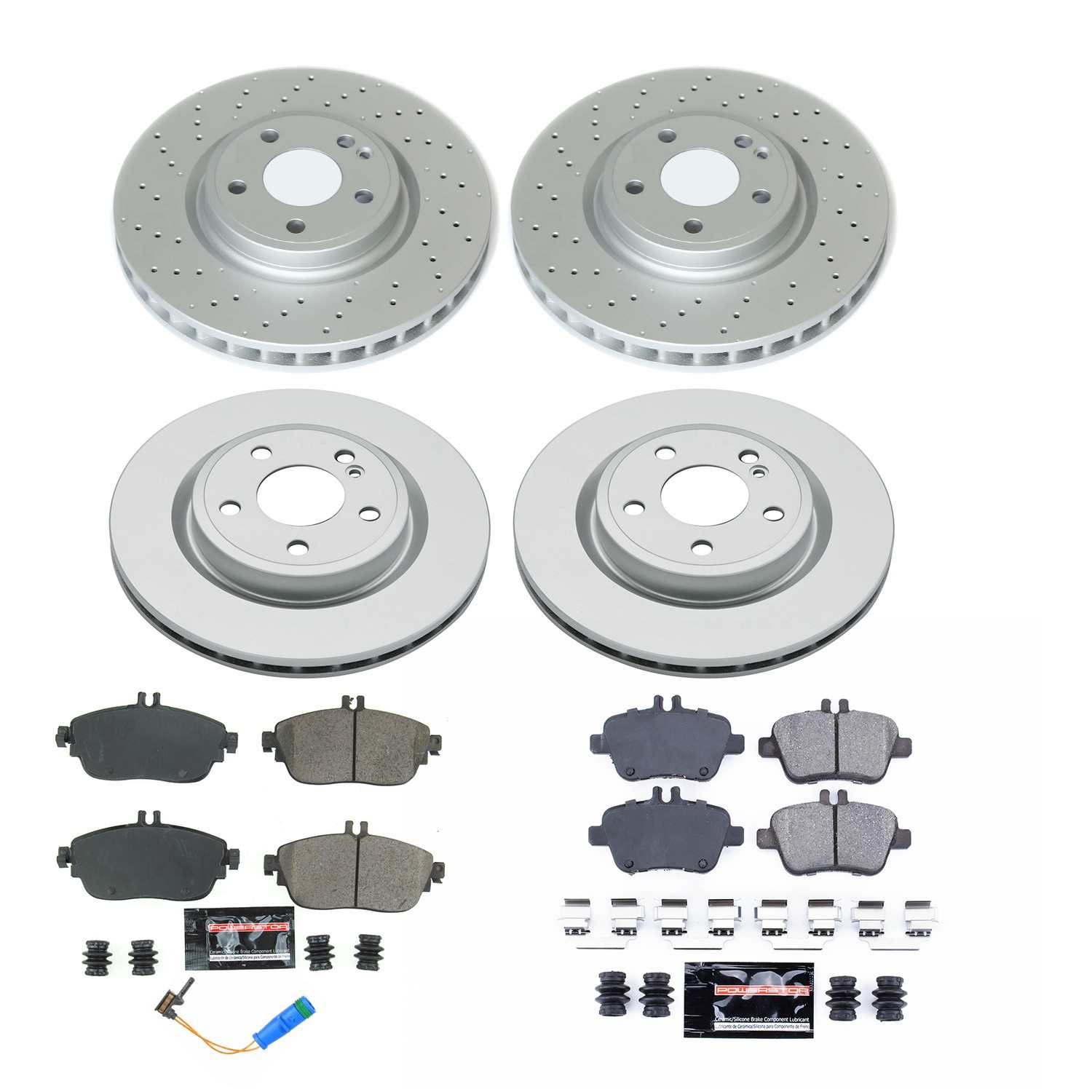Power Stop 18-19 Mercedes-Benz CLA250 Front & Rear Z17 Evolution Geomet Coated Brake Kit