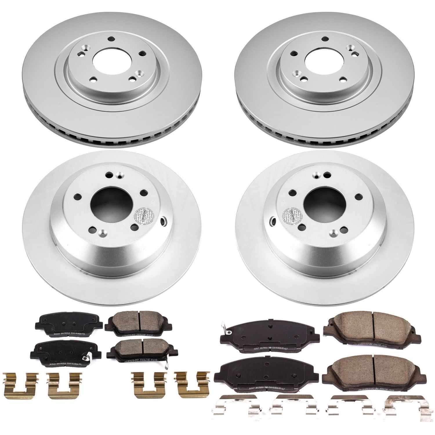 Power Stop 2019 Hyundai Santa Fe XL Front & Rear Z17 Evolution Geomet Coated Brake Kit
