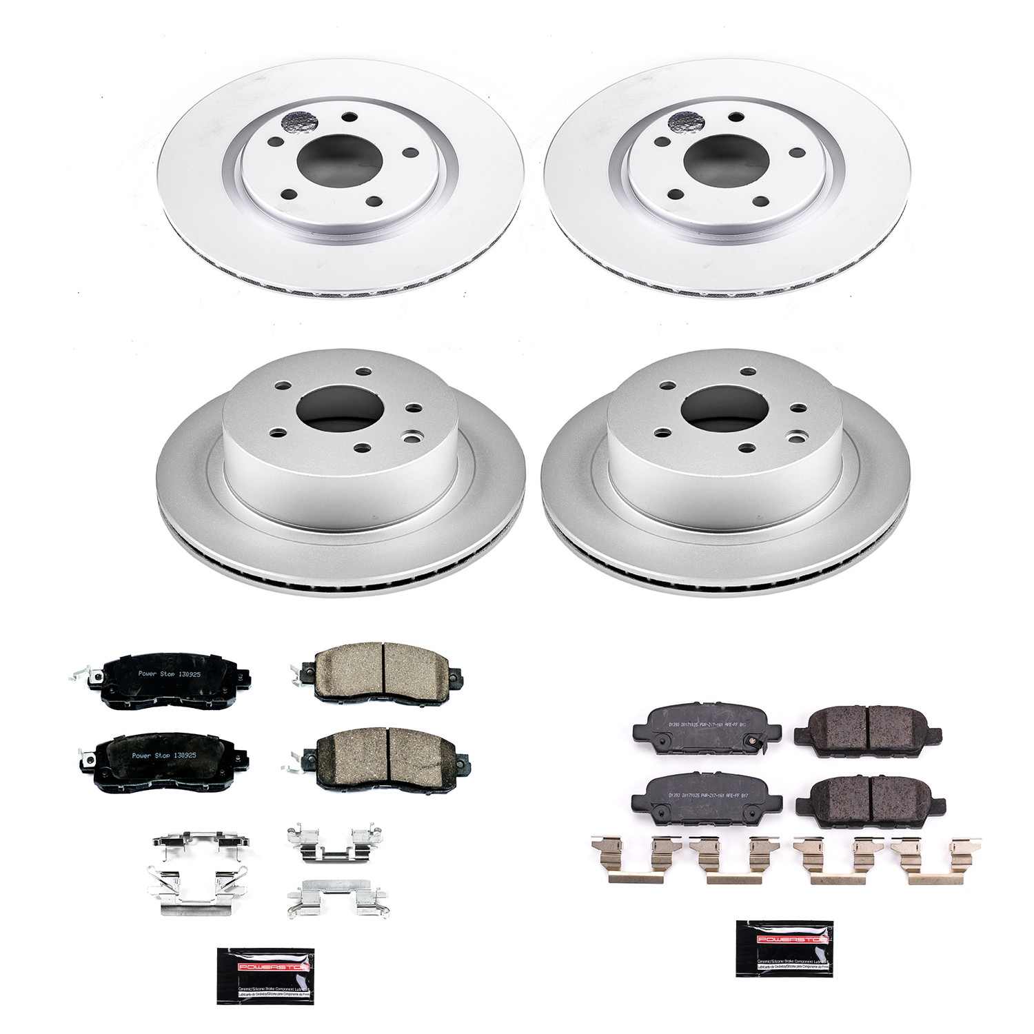 Power Stop 14-17 Nissan Leaf Front & Rear Z17 Evolution Geomet Coated Brake Kit