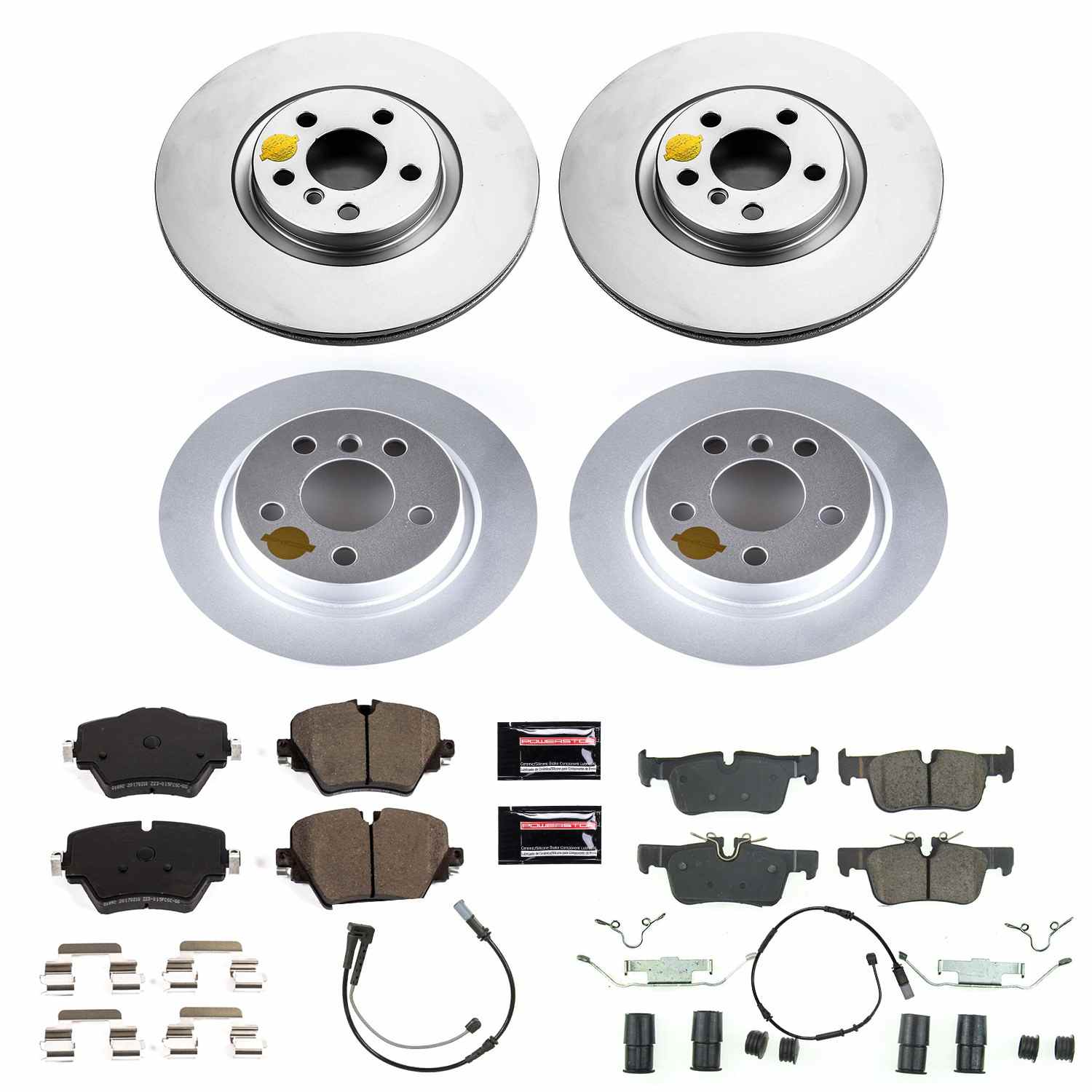 Power Stop 17-19 Mini Cooper Countryman Front & Rear Z23 Evolution Sport Coated Brake Kit