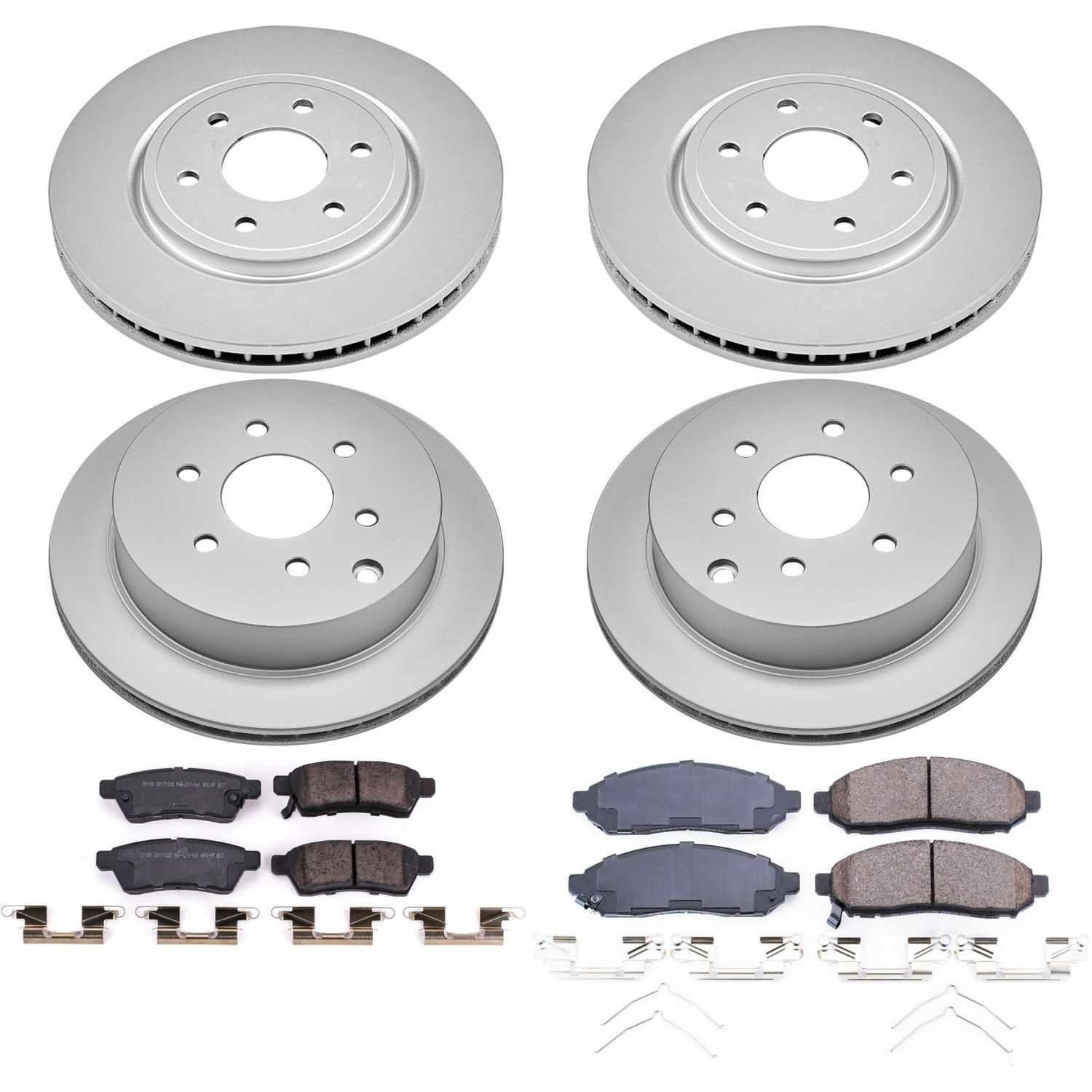 Power Stop 2019 Nissan Frontier Front & Rear Z17 Evolution Geomet Coated Brake Kit