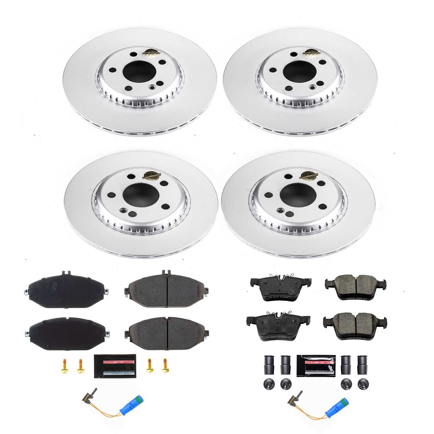 Power Stop 19-20 Mercedes-Benz C300 Front & Rear Z23 Evolution Sport Coated Brake Kit