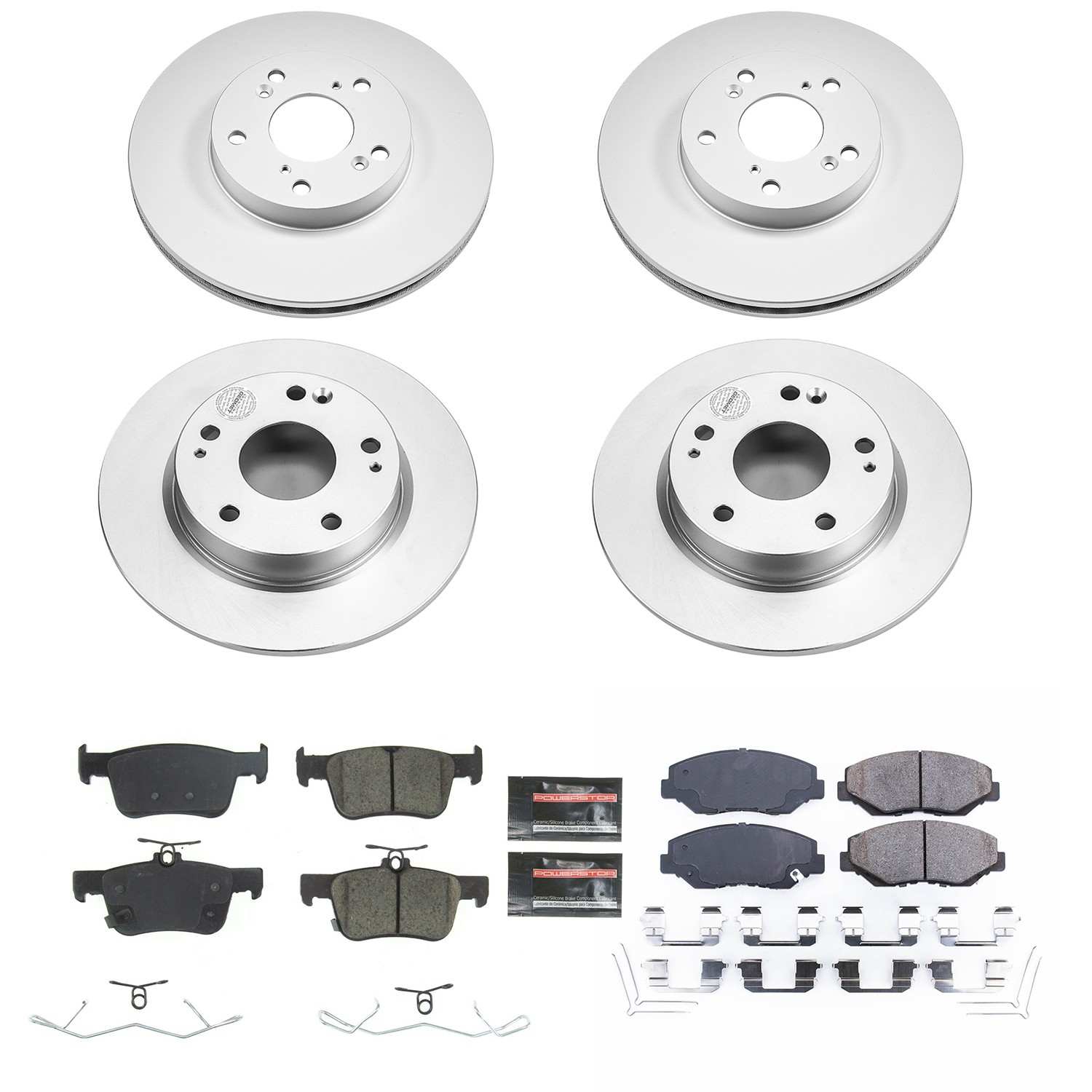 Power Stop 2020 Honda Civic Front & Rear Z17 Evolution Geomet Coated Brake Kit