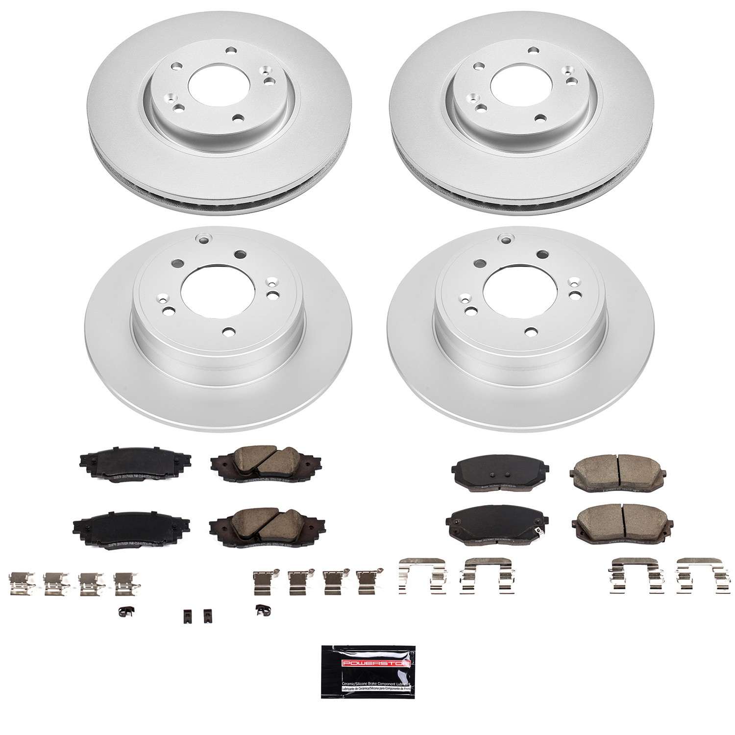 Power Stop 2017 Kia Optima Front & Rear Z17 Evolution Geomet Coated Brake Kit