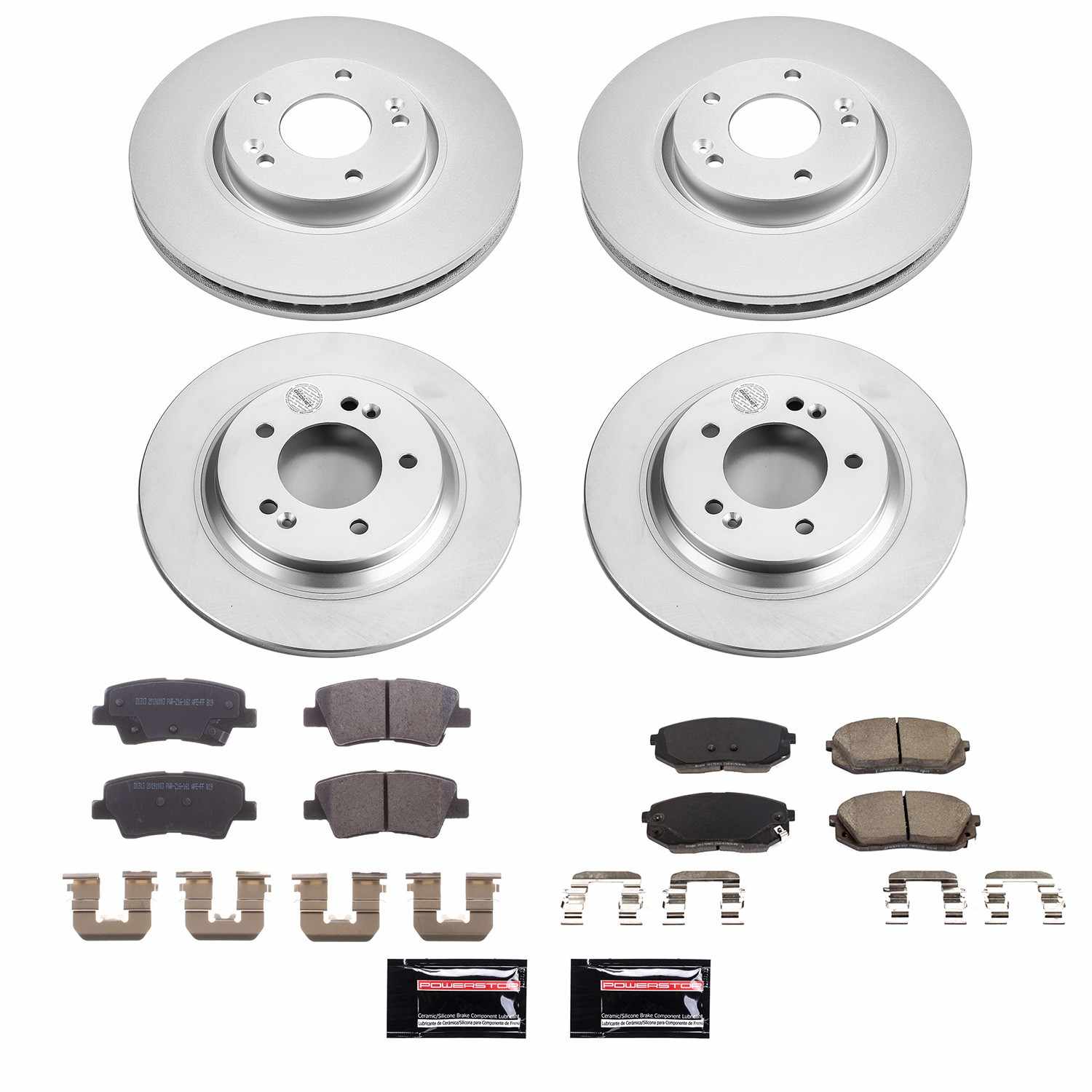 Power Stop 2017 Kia Optima Front & Rear Z17 Evolution Geomet Coated Brake Kit