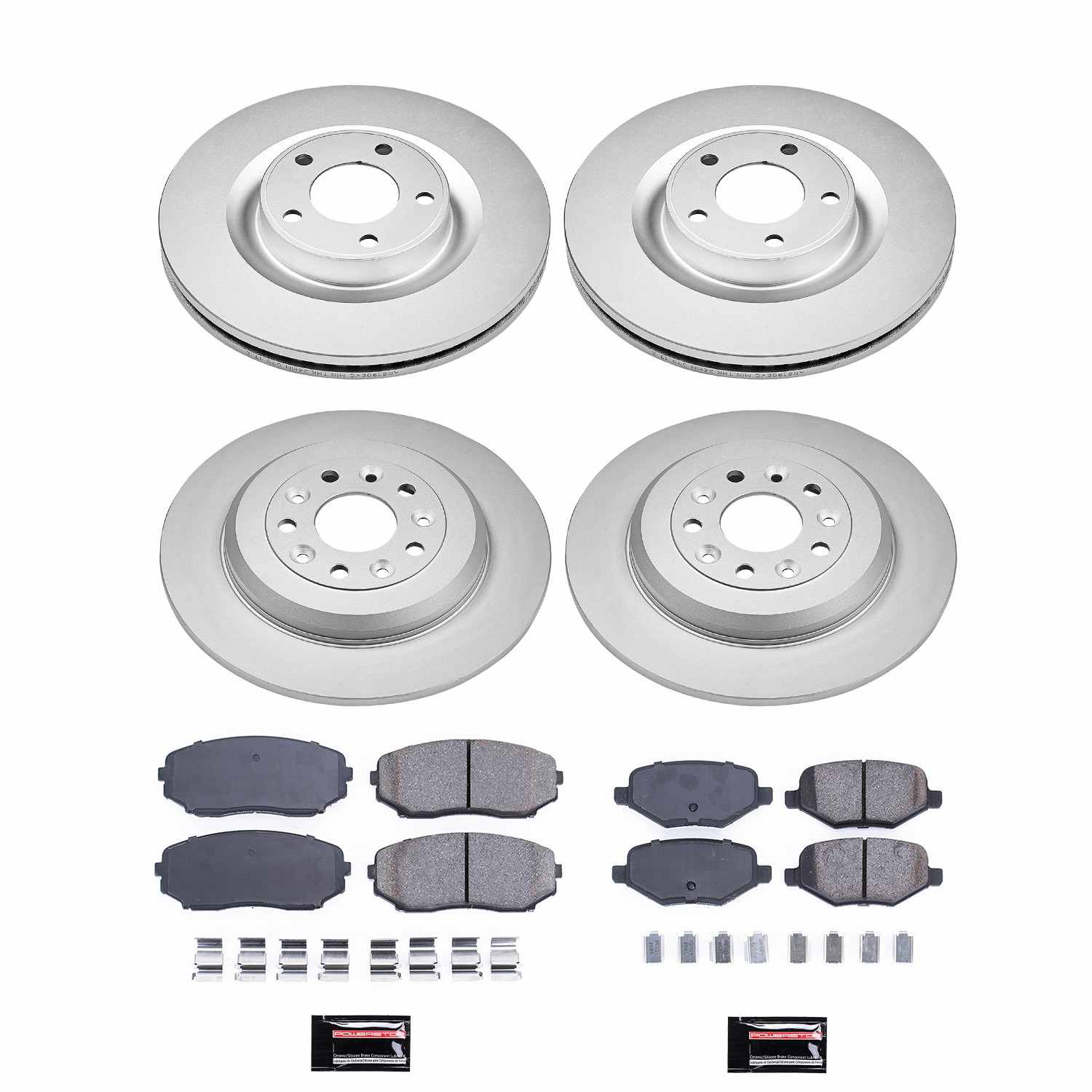 Power Stop 13-14 Ford Edge Front & Rear Z17 Coated Brake Kit