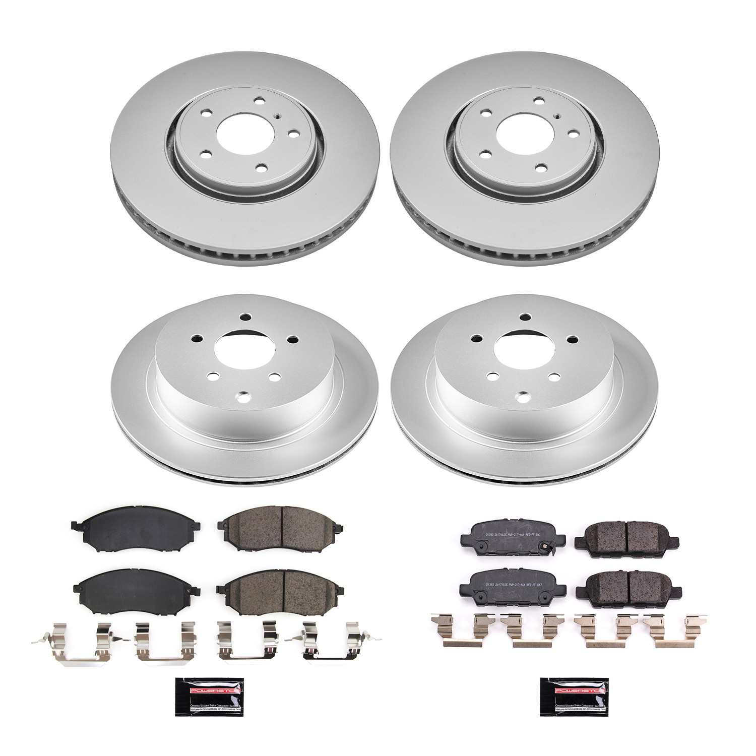 Power Stop 2014 Infiniti QX70 Front & Rear Z17 Coated Brake Kit