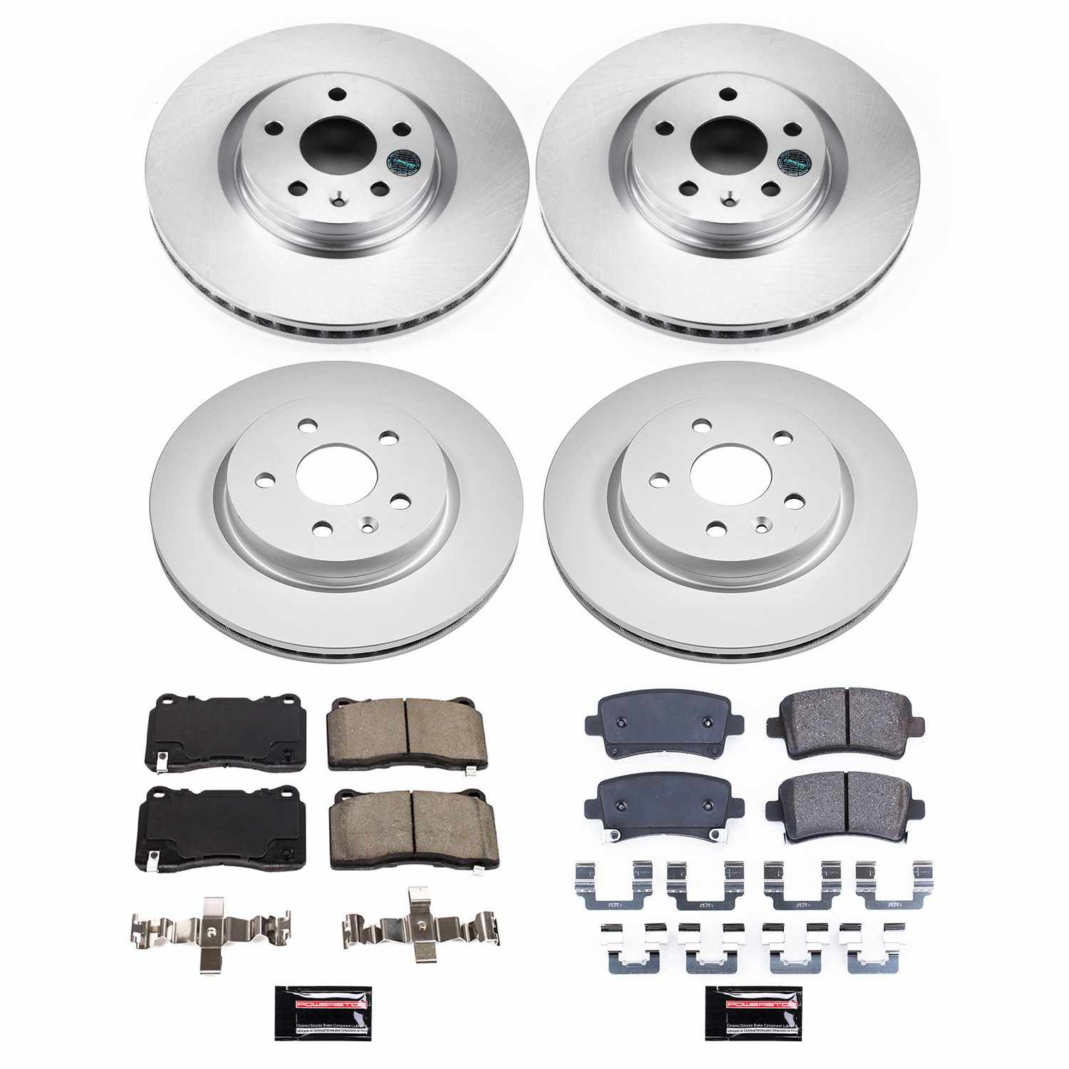 Power Stop 13-19 Cadillac XTS Front & Rear Z17 Coated Brake Kit