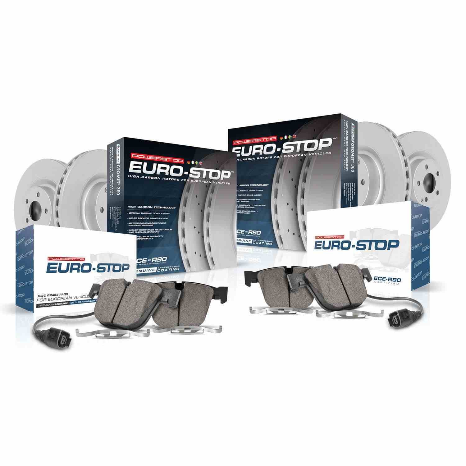 Power Stop 02-05 Audi A4 Front & Rear Euro-Stop Brake Kit