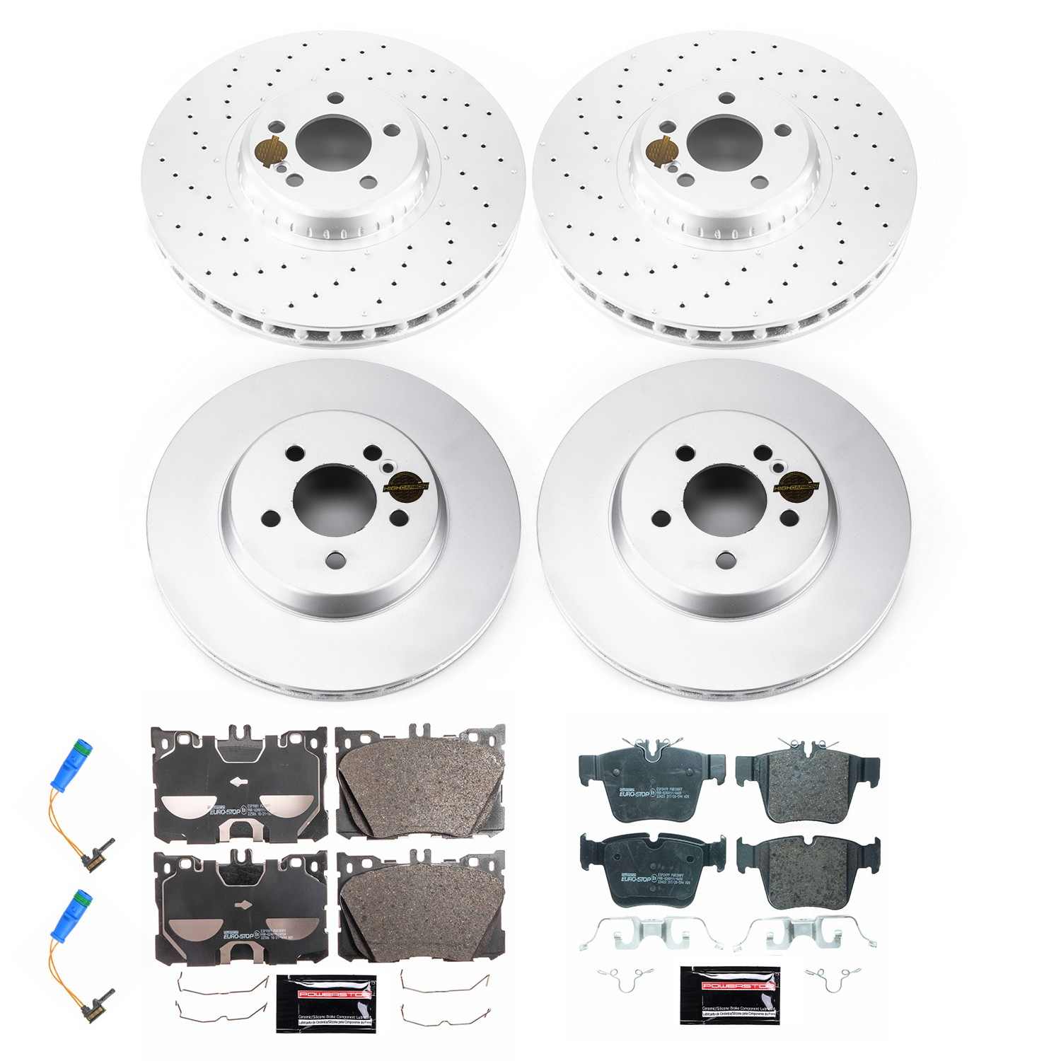 Power Stop 17-21 Mercedes-Benz GLC43 AMG Front & Rear Eurostop Brake Kit