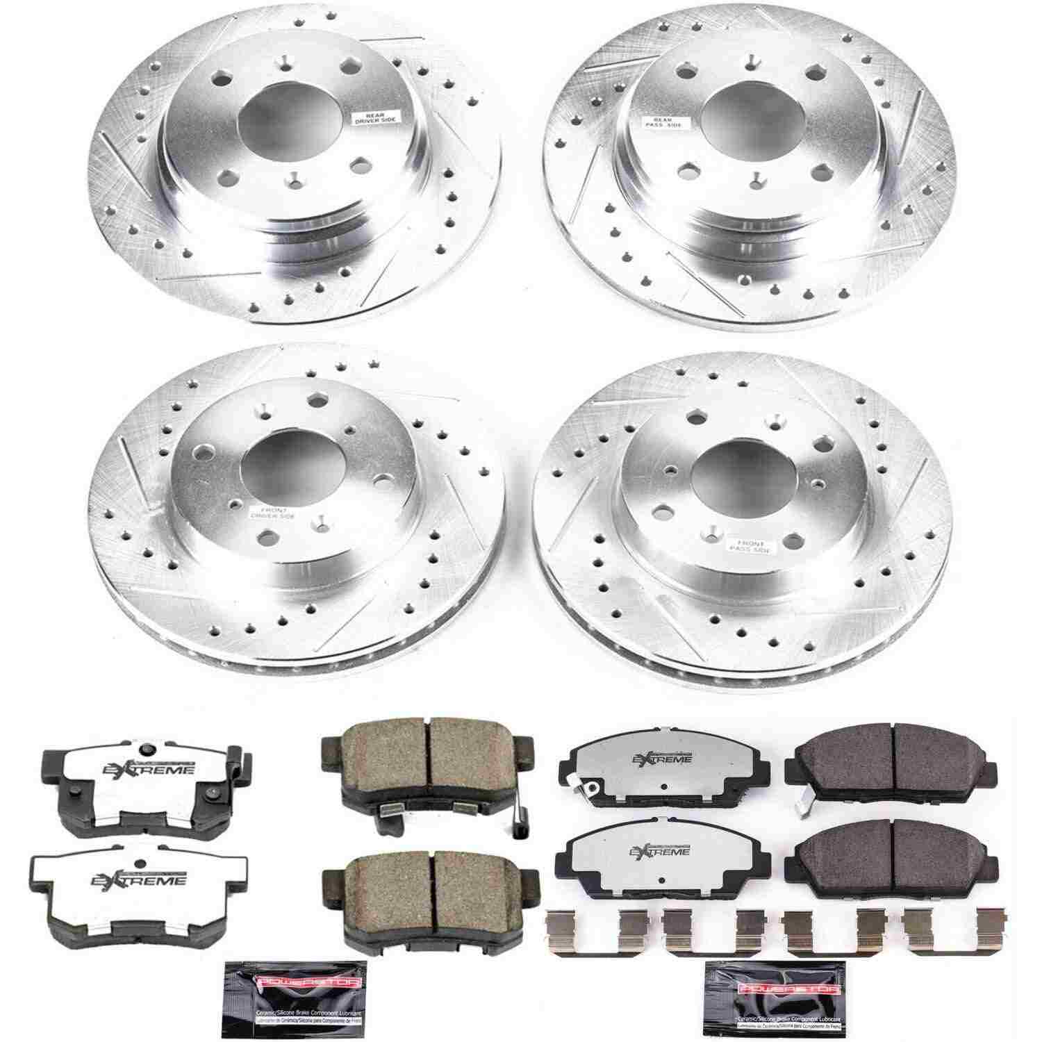 Power Stop 92-96 Honda Prelude Front & Rear Z26 Street Warrior Brake Kit