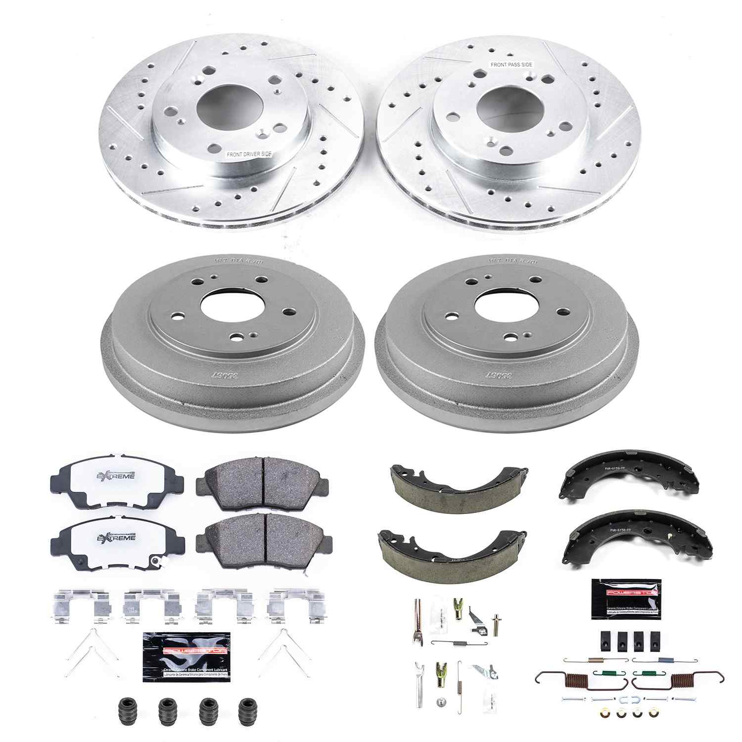 Power Stop 06-08 Honda Civic Front & Rear Z26 Street Warrior Brake Kit