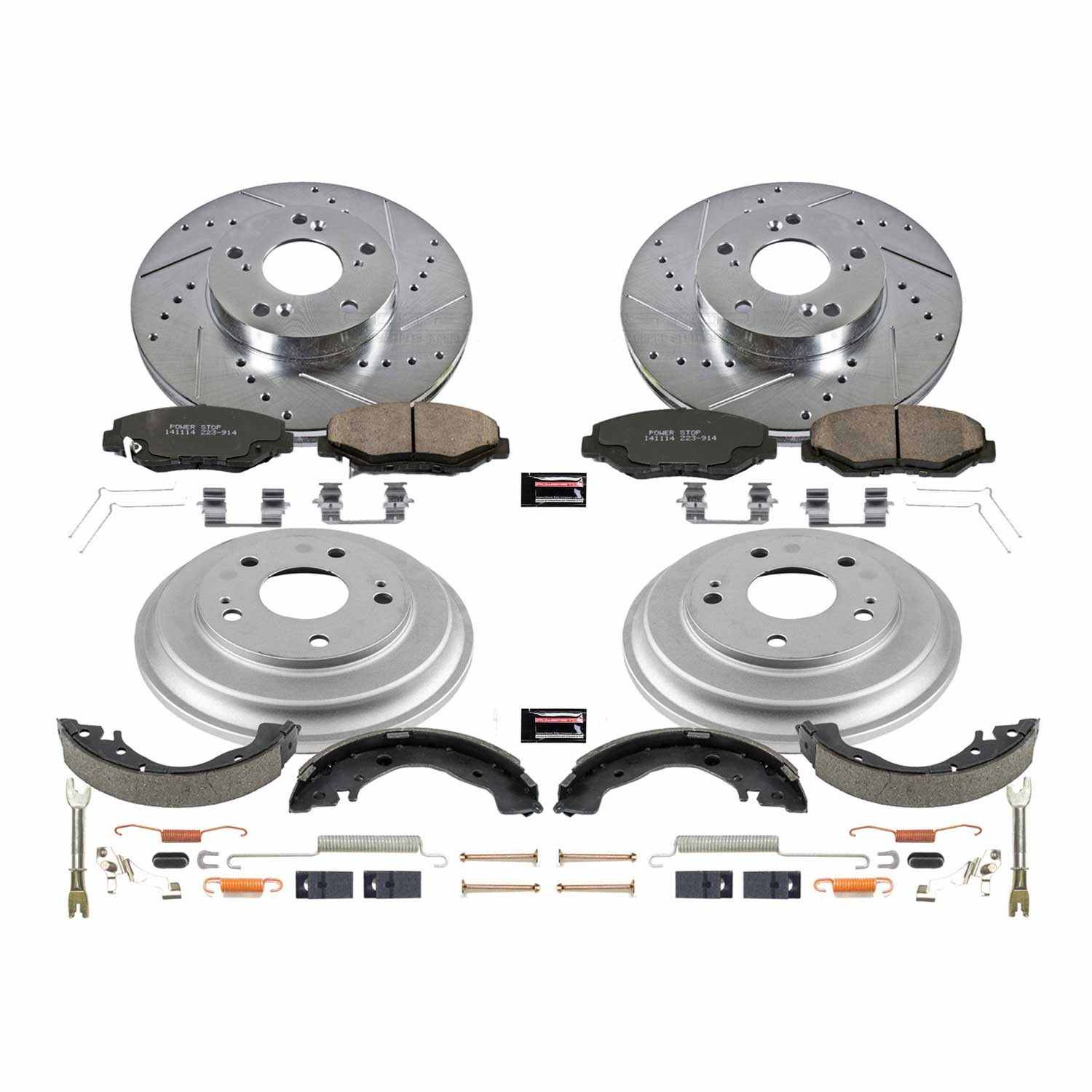 Power Stop 13-15 Honda Civic Front & Rear Z23 Evolution Sport Brake Kit