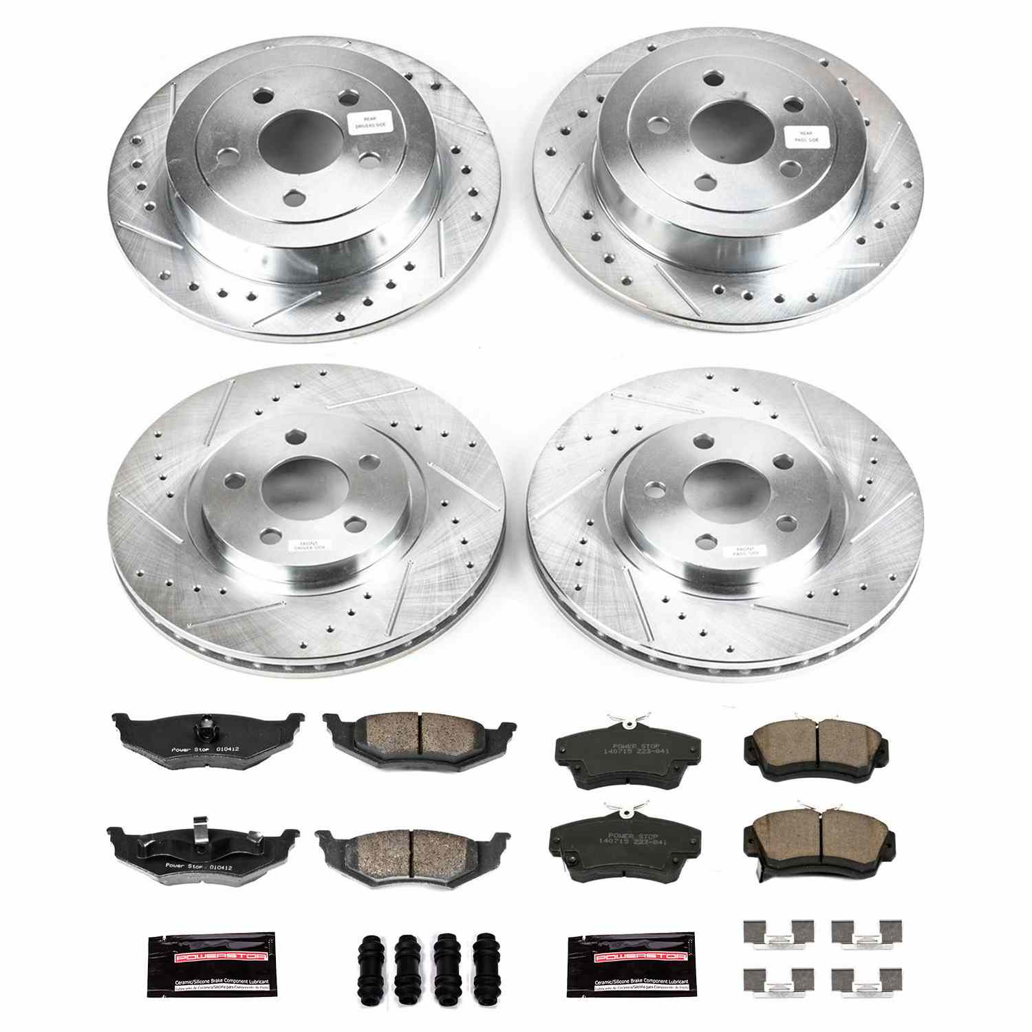 Power Stop 01-03 Chrysler PT Cruiser Front & Rear Z23 Evolution Sport Brake Kit