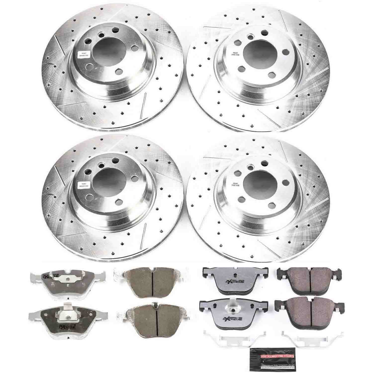 Power Stop 02-05 BMW 745i Front & Rear Z26 Street Warrior Brake Kit