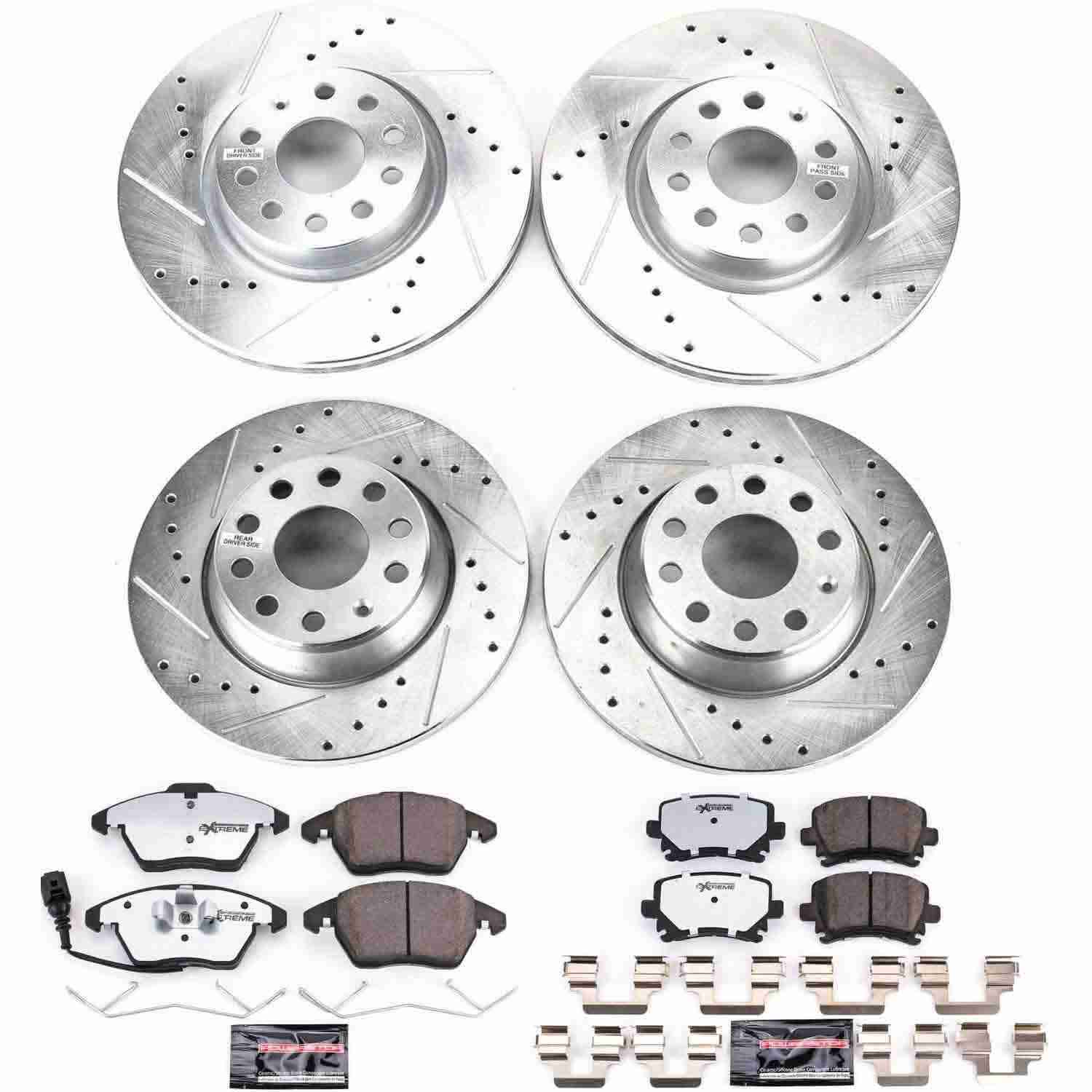 Power Stop 06-09 Audi A3 Front & Rear Z26 Street Warrior Brake Kit