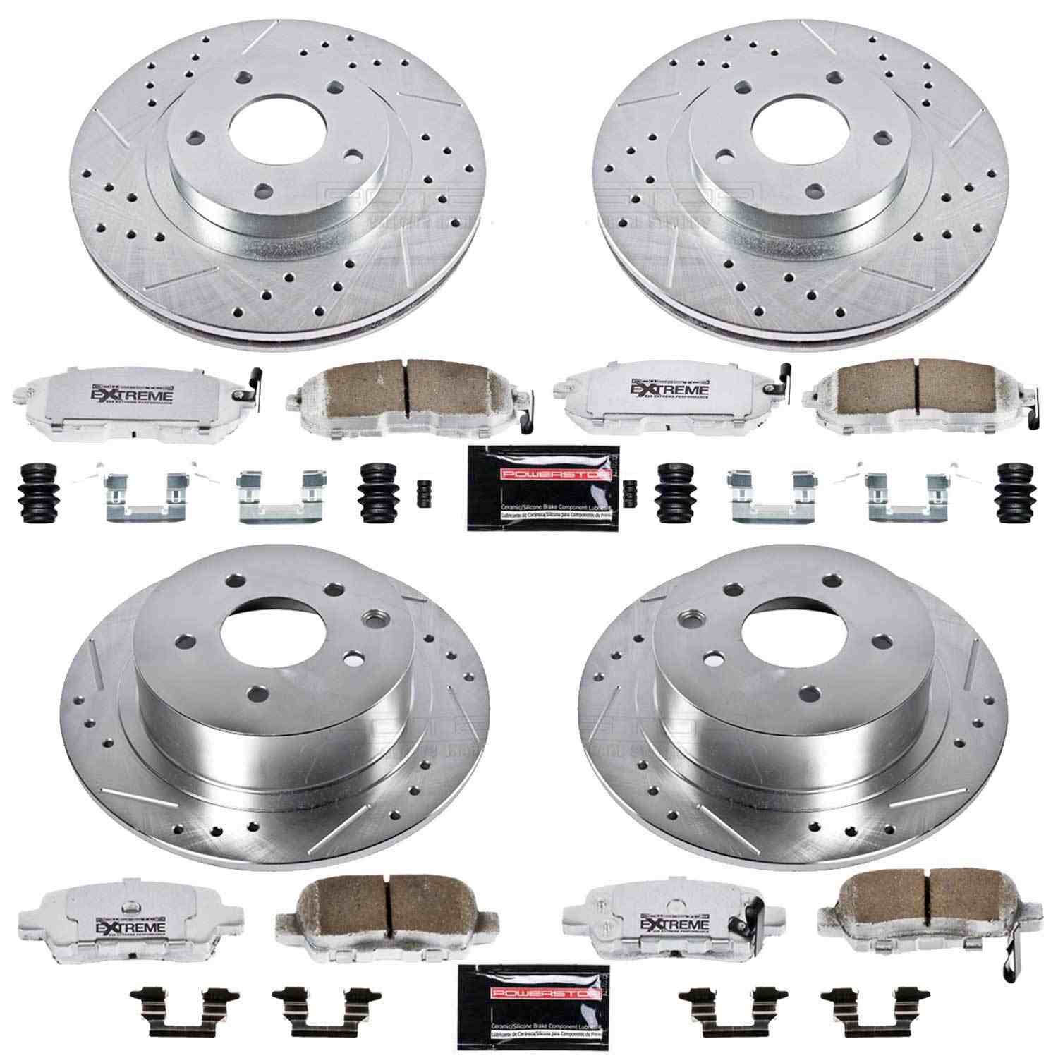 Power Stop 02-06 Nissan Altima Front & Rear Z26 Street Warrior Brake Kit