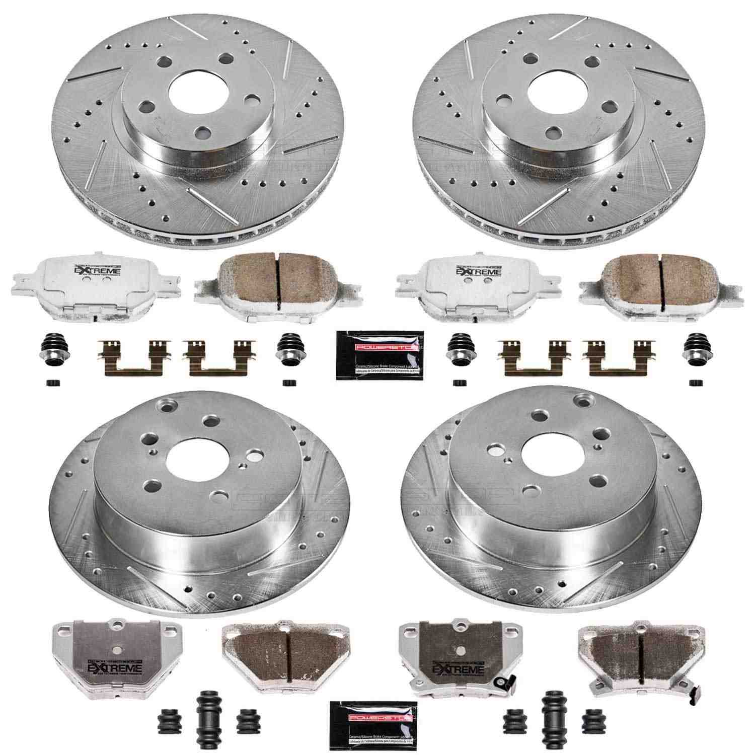 Power Stop 00-05 Toyota Celica Front & Rear Z26 Street Warrior Brake Kit