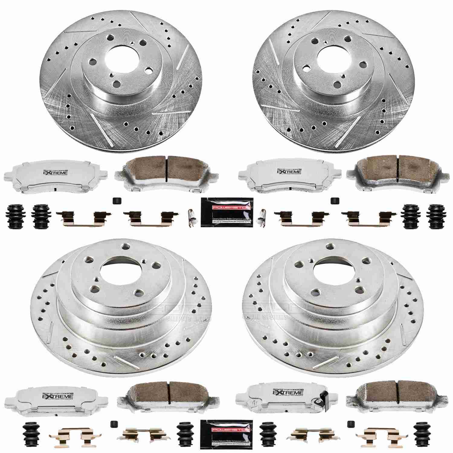 Power Stop 02-03 Subaru Impreza Front & Rear Z26 Street Warrior Brake Kit