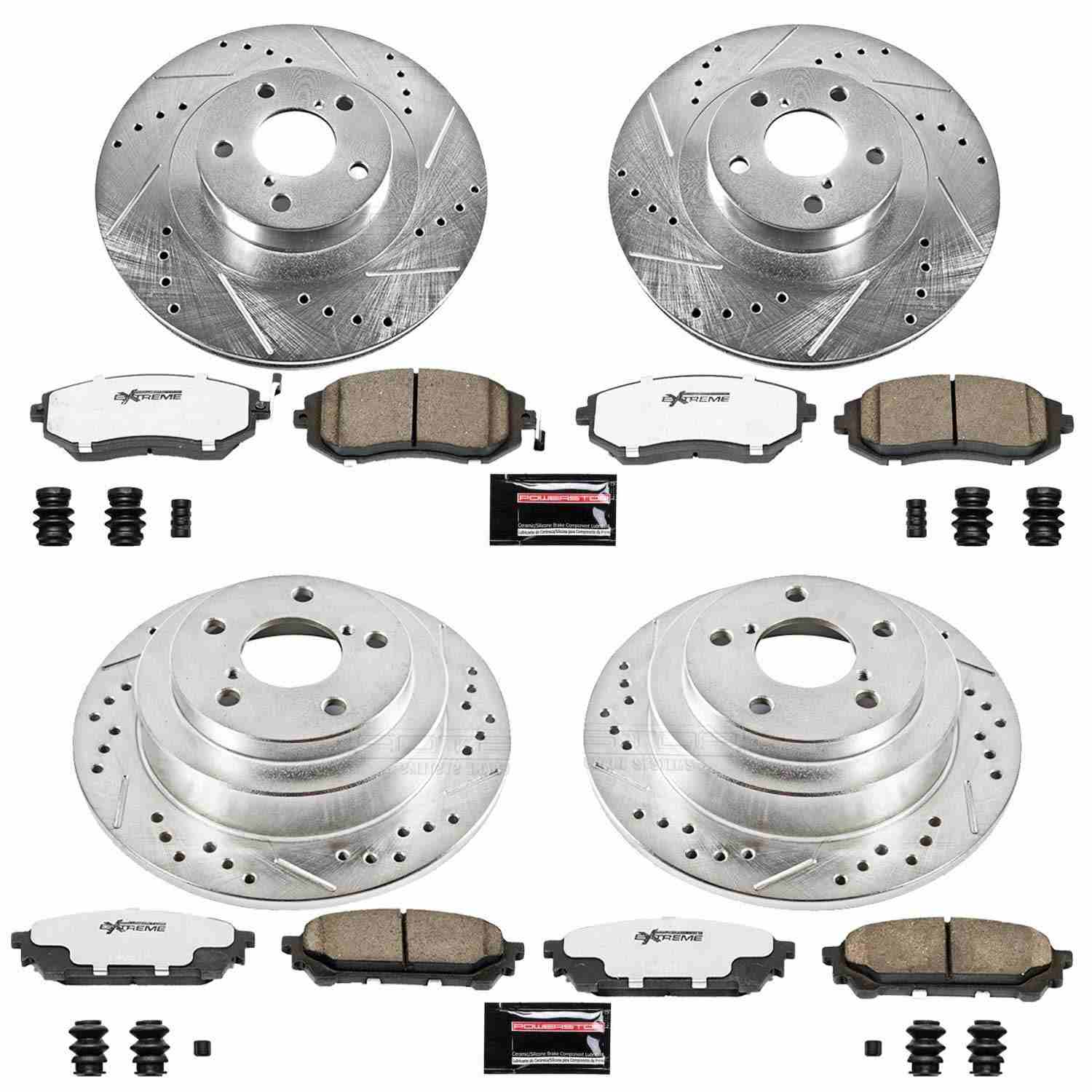 Power Stop 05-06 Saab 9-2X Front & Rear Z26 Street Warrior Brake Kit
