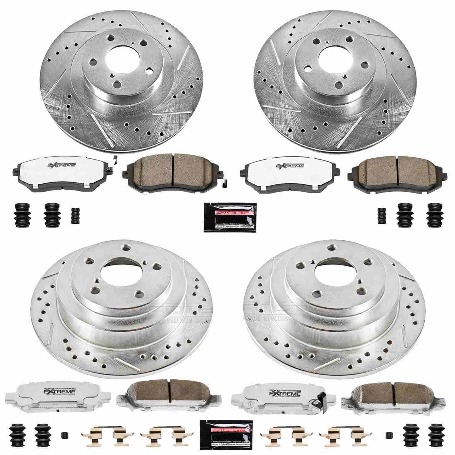 Power Stop 2003 Subaru Forester Front & Rear Z26 Street Warrior Brake Kit