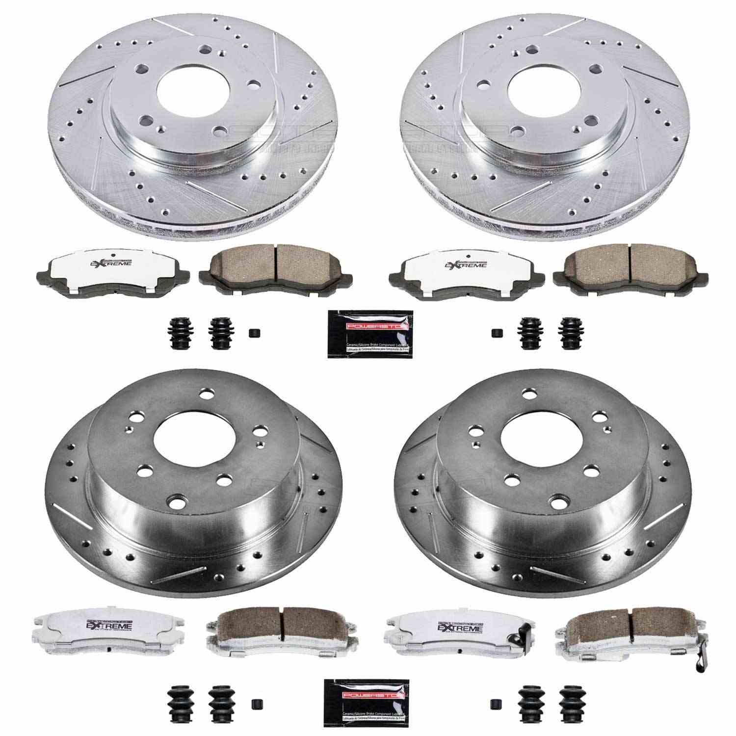 Power Stop 04-12 Mitsubishi Galant Front & Rear Z26 Street Warrior Brake Kit