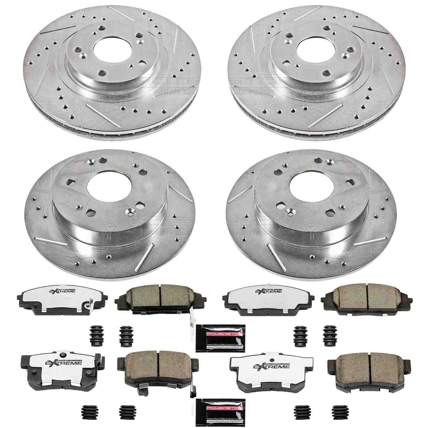 Power Stop 06-11 Honda Civic Front & Rear Z26 Street Warrior Brake Kit