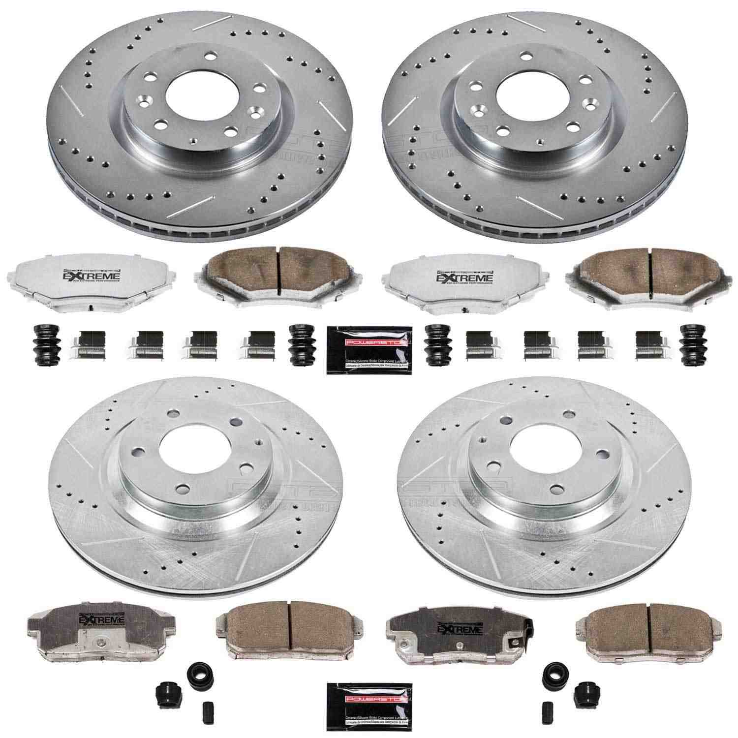 Power Stop 04-08 Mazda RX-8 Front & Rear Z26 Street Warrior Brake Kit