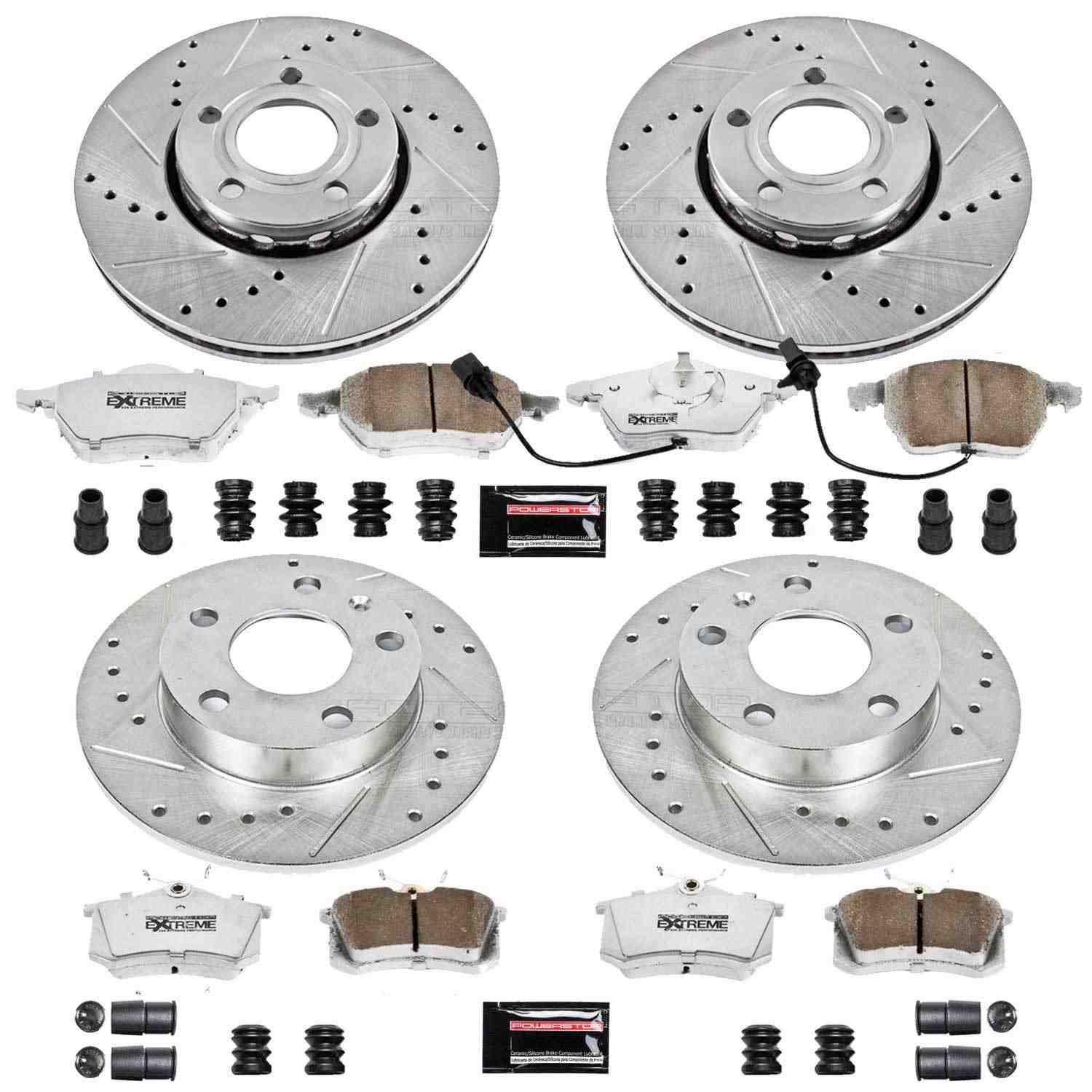 Power Stop 02-04 Audi A4 Front & Rear Z26 Street Warrior Brake Kit