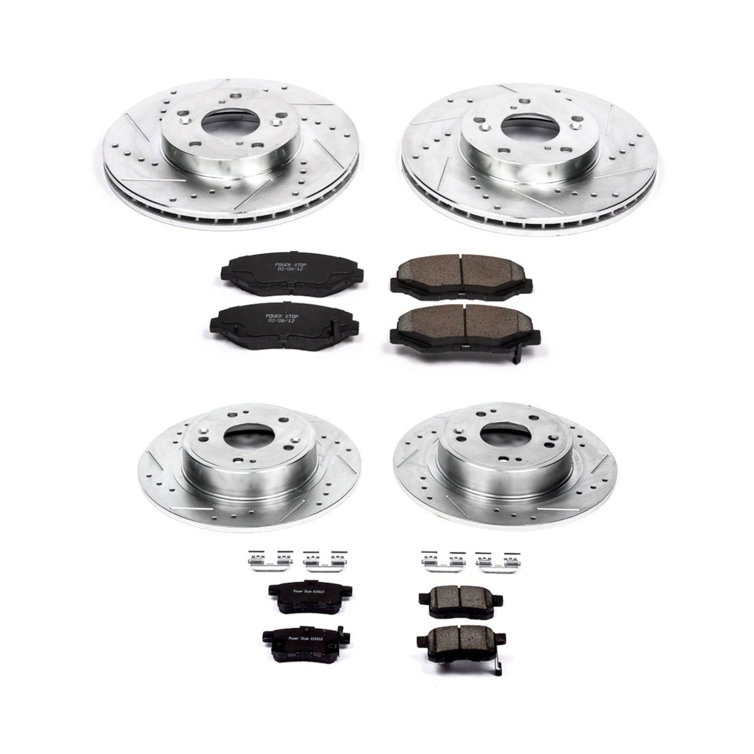 Power Stop 08-10 Honda Accord Front & Rear Z23 Evolution Sport Brake Kit