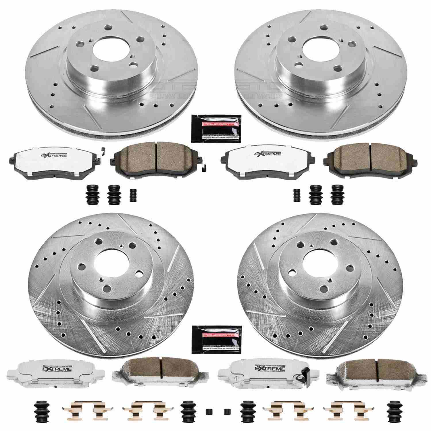 Power Stop 03-06 Subaru Baja Front & Rear Z26 Street Warrior Brake Kit