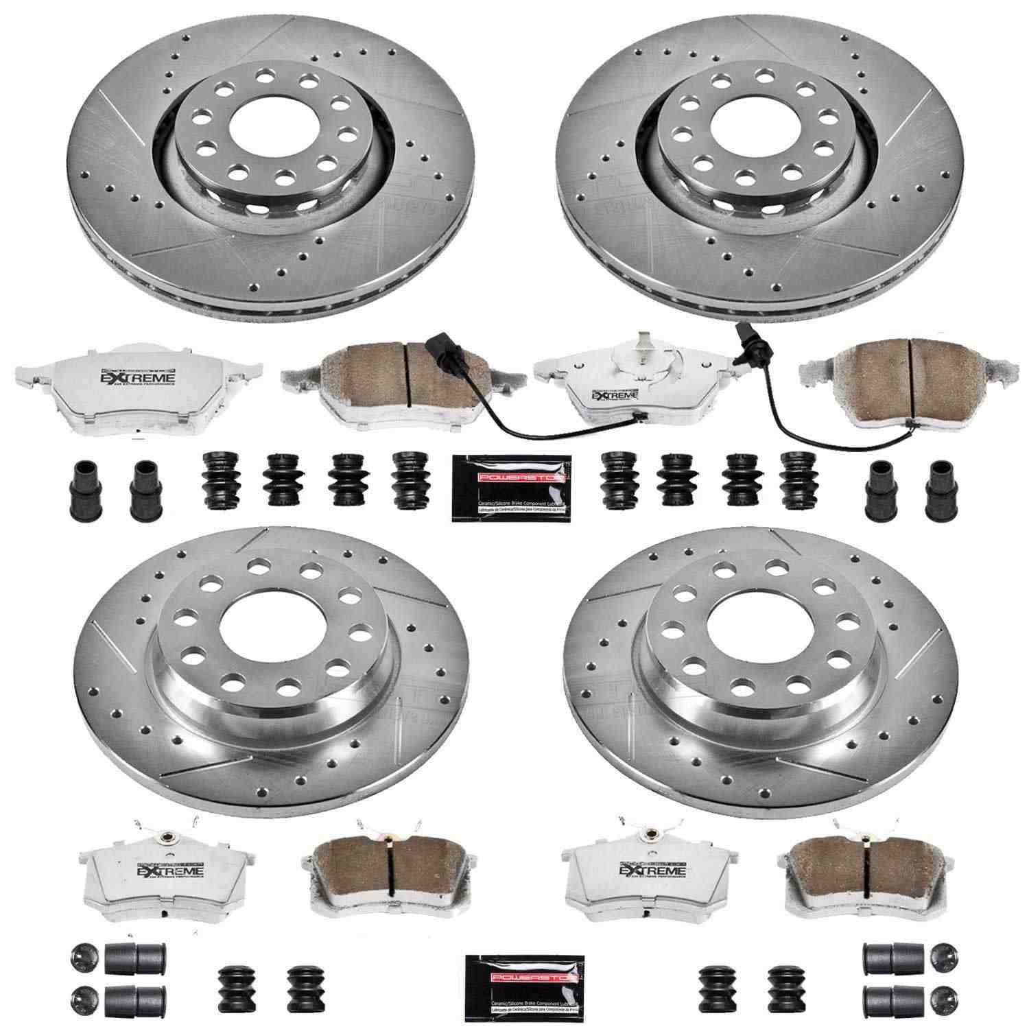 Power Stop 02-05 Audi A4 Front & Rear Z26 Street Warrior Brake Kit