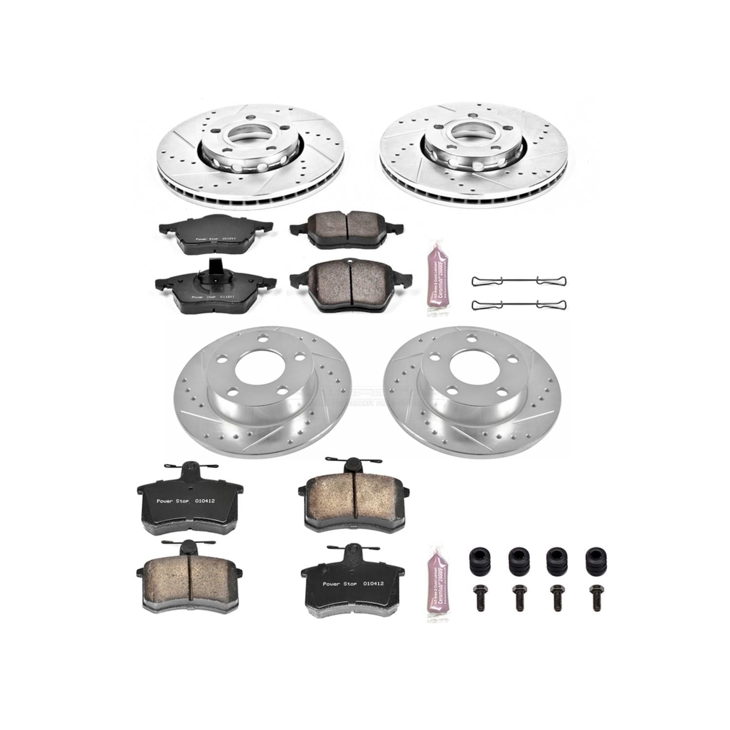 Power Stop 96-98 Audi A4 Quattro Front & Rear Z23 Evolution Sport Brake Kit