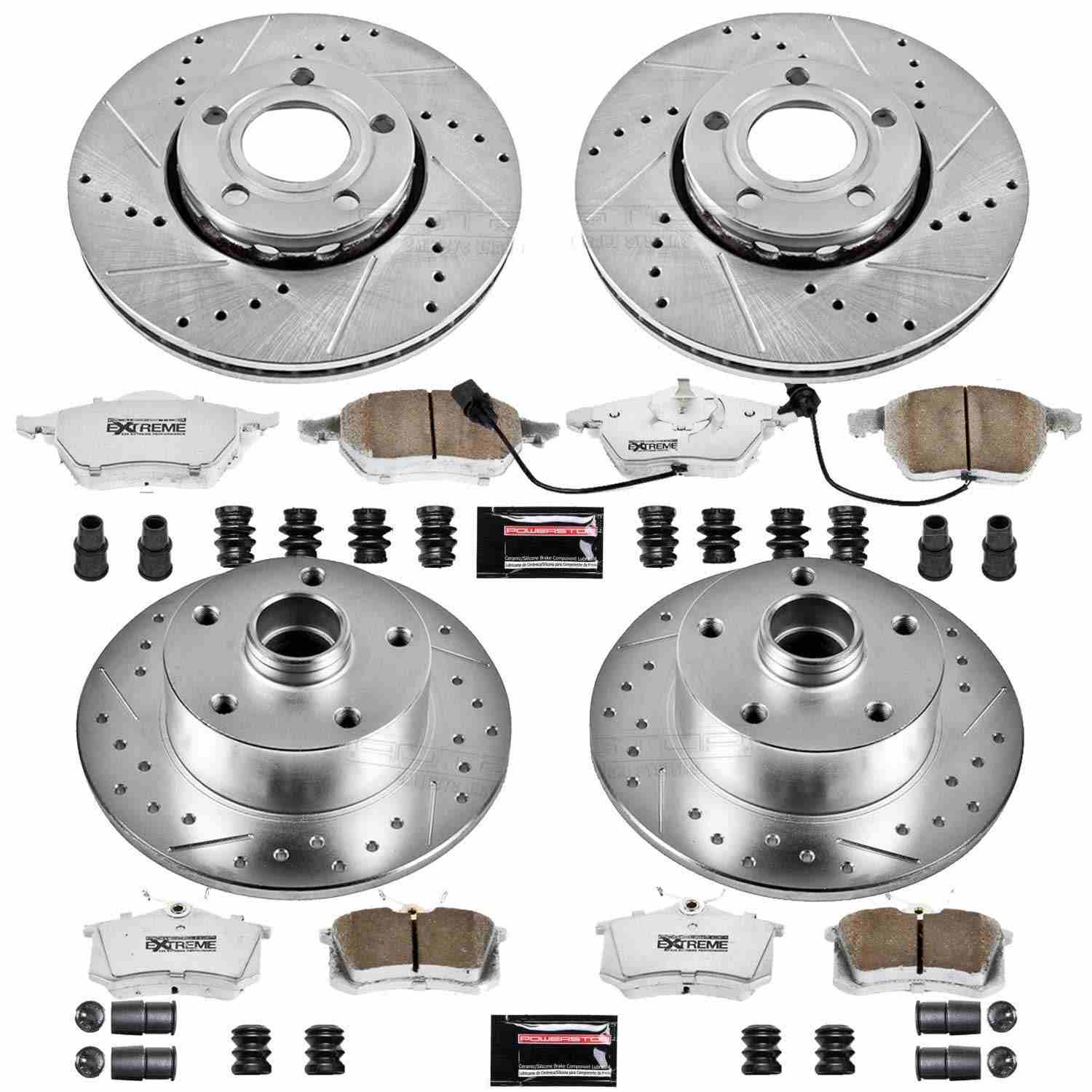 Power Stop 99-01 Audi A4 Front & Rear Z26 Street Warrior Brake Kit