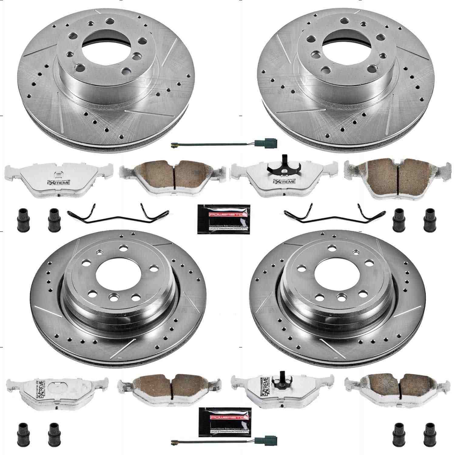 Power Stop 94-95 BMW 540i Front & Rear Z26 Street Warrior Brake Kit