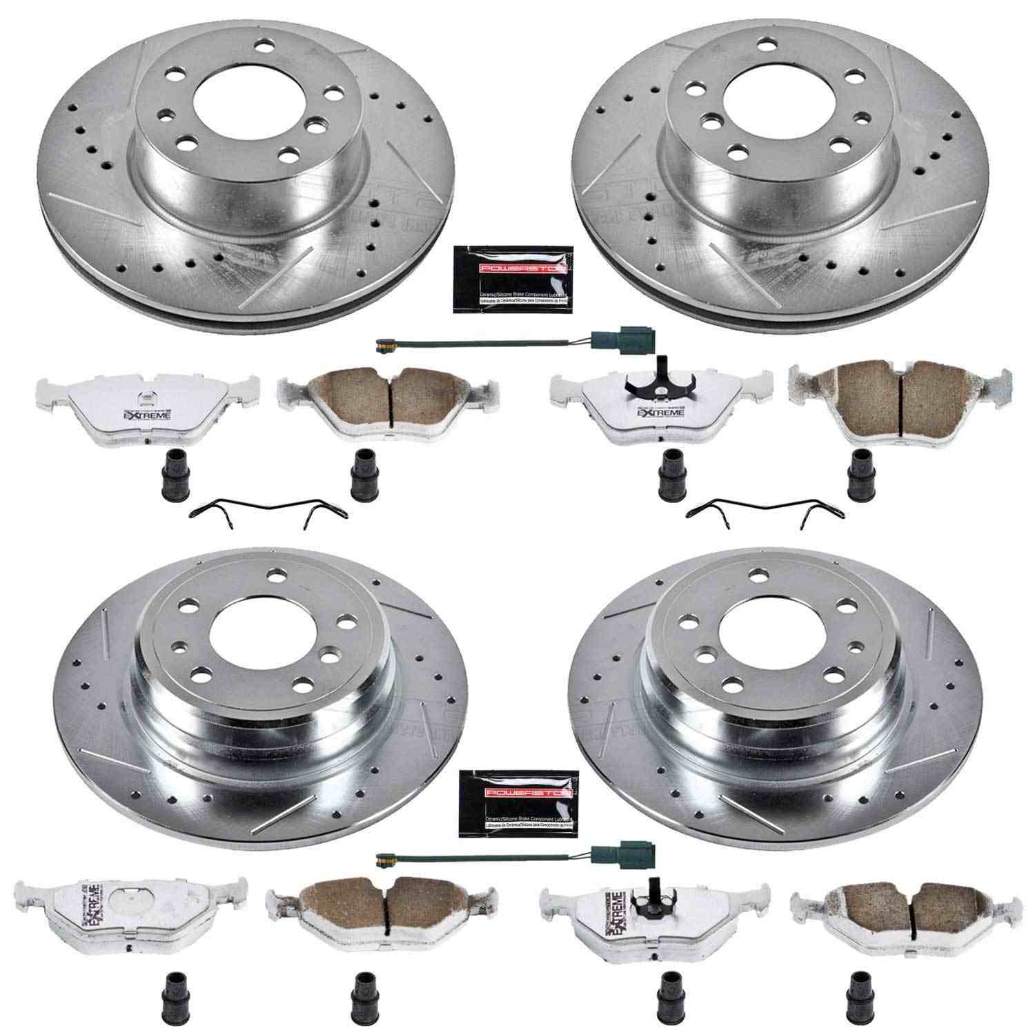 Power Stop 90-95 BMW 525i Front & Rear Z26 Street Warrior Brake Kit