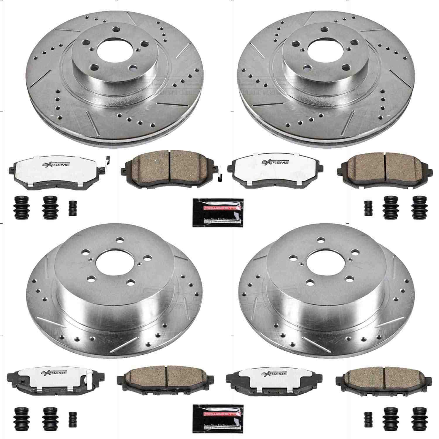 Power Stop 06-09 Subaru Legacy Front & Rear Z26 Street Warrior Brake Kit