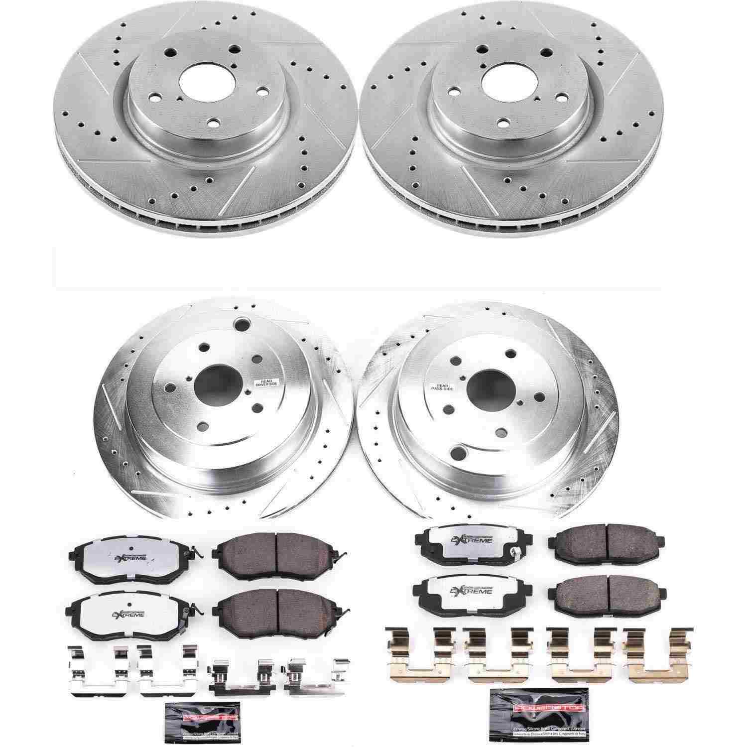 Power Stop 06-07 Subaru B9 Tribeca Front & Rear Z26 Street Warrior Brake Kit
