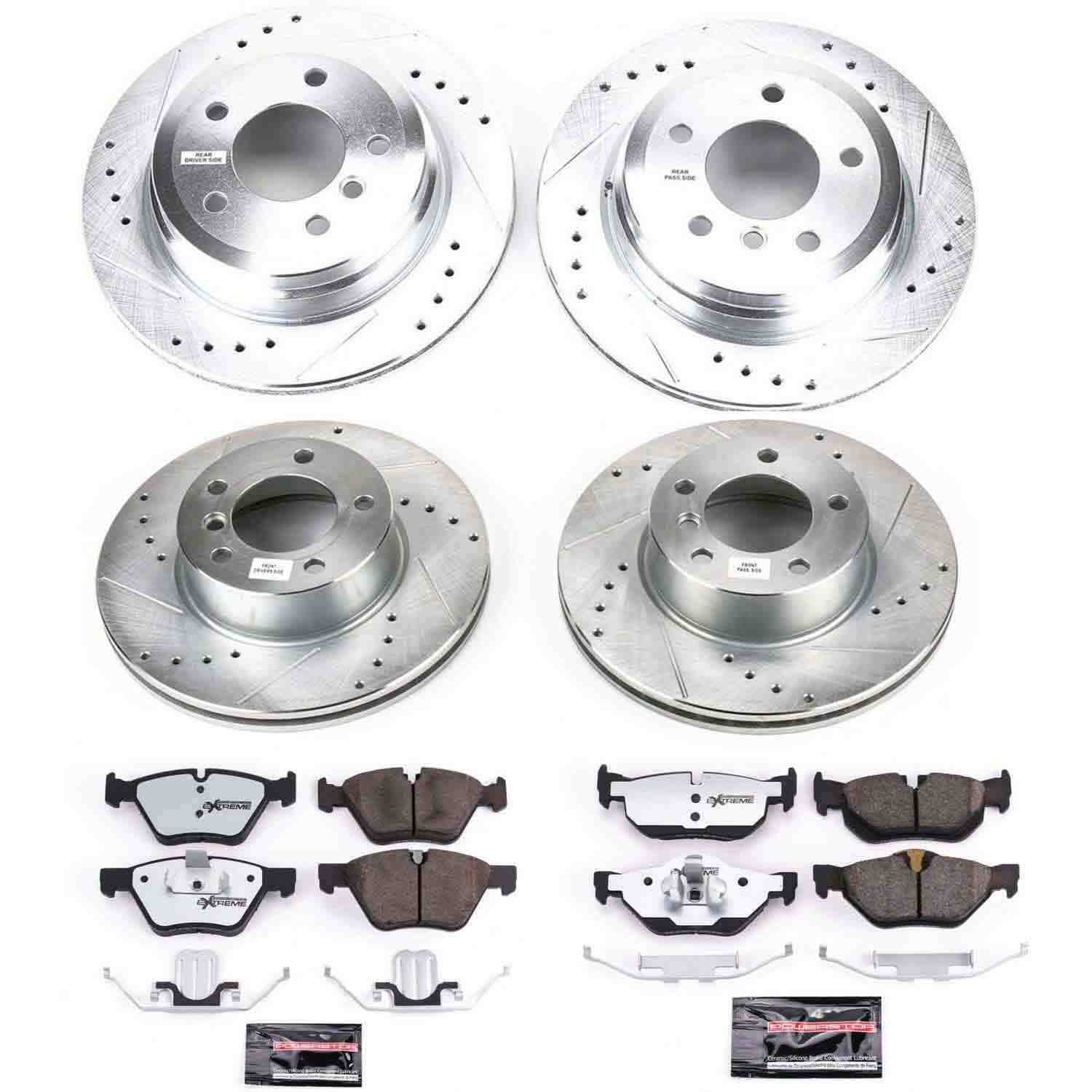 Power Stop 2007 BMW 328xi Front & Rear Z26 Street Warrior Brake Kit