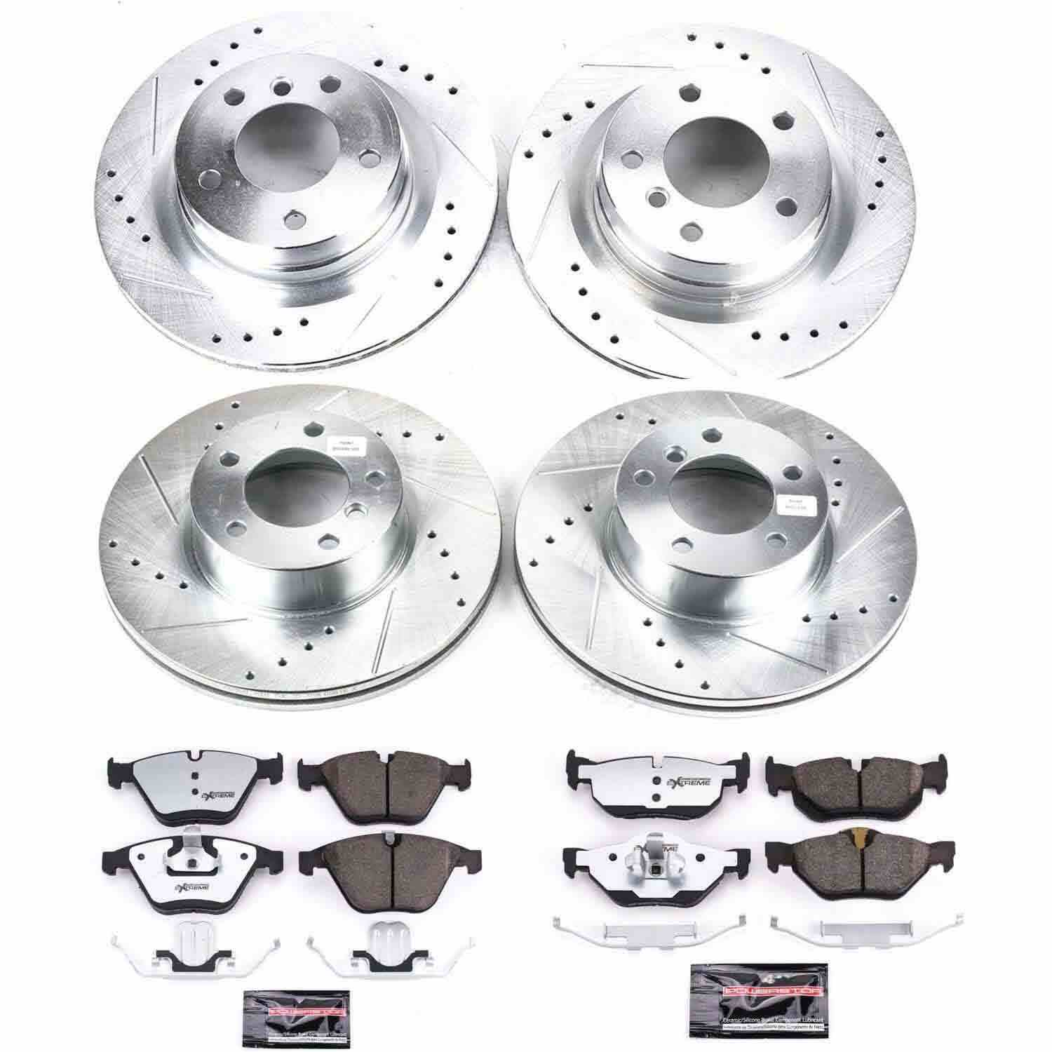 Power Stop 08-10 BMW 328i Front & Rear Z26 Street Warrior Brake Kit