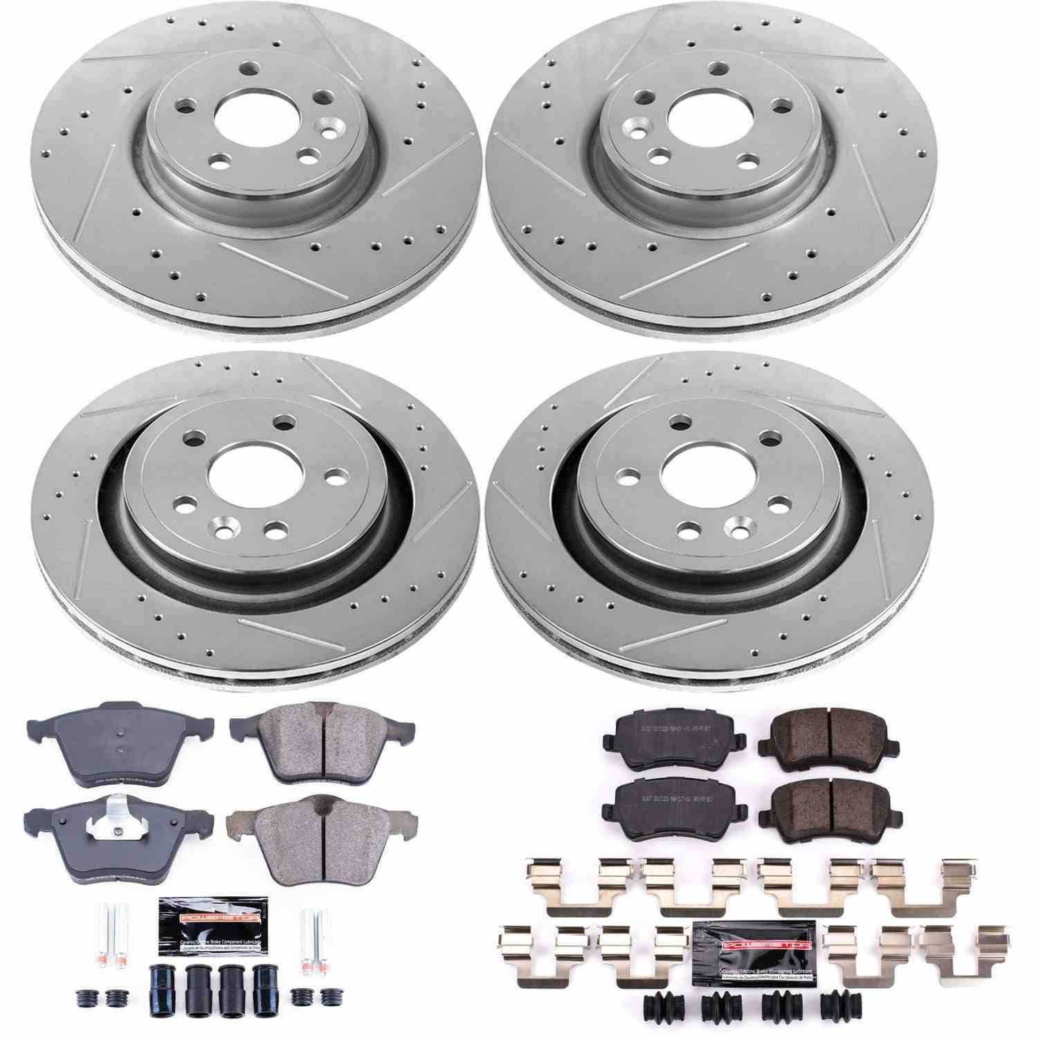 Power Stop 15-18 Volvo S60 Front & Rear Z23 Evolution Sport Brake Kit