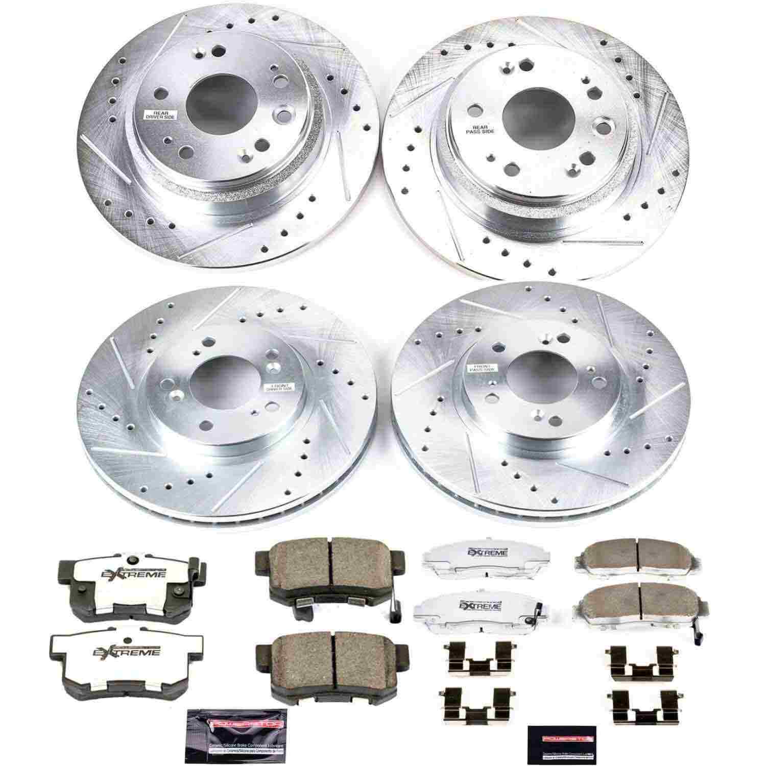 Power Stop 02-04 Acura RL Front & Rear Z26 Street Warrior Brake Kit