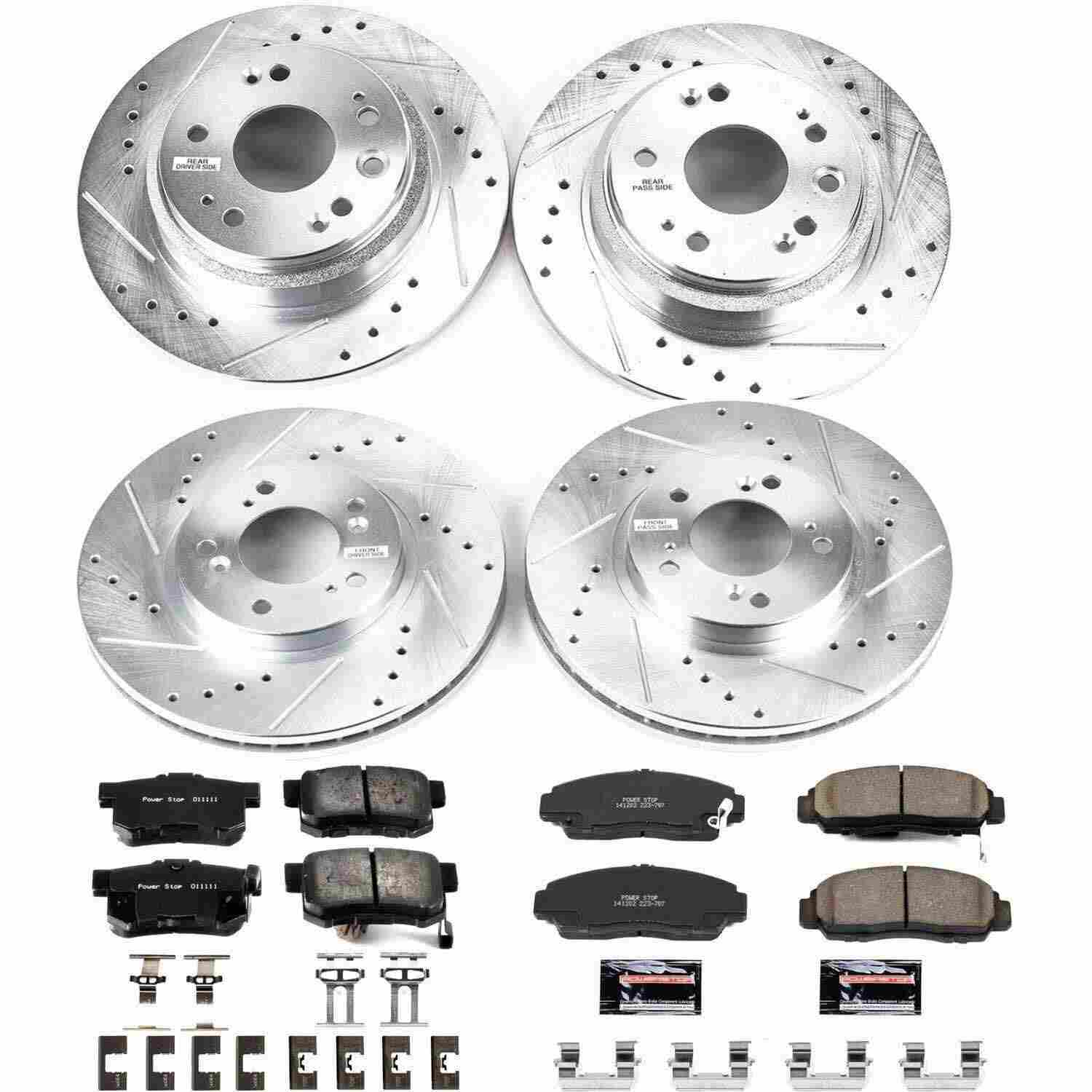 Power Stop 02-04 Acura RL Front & Rear Z23 Evolution Sport Brake Kit