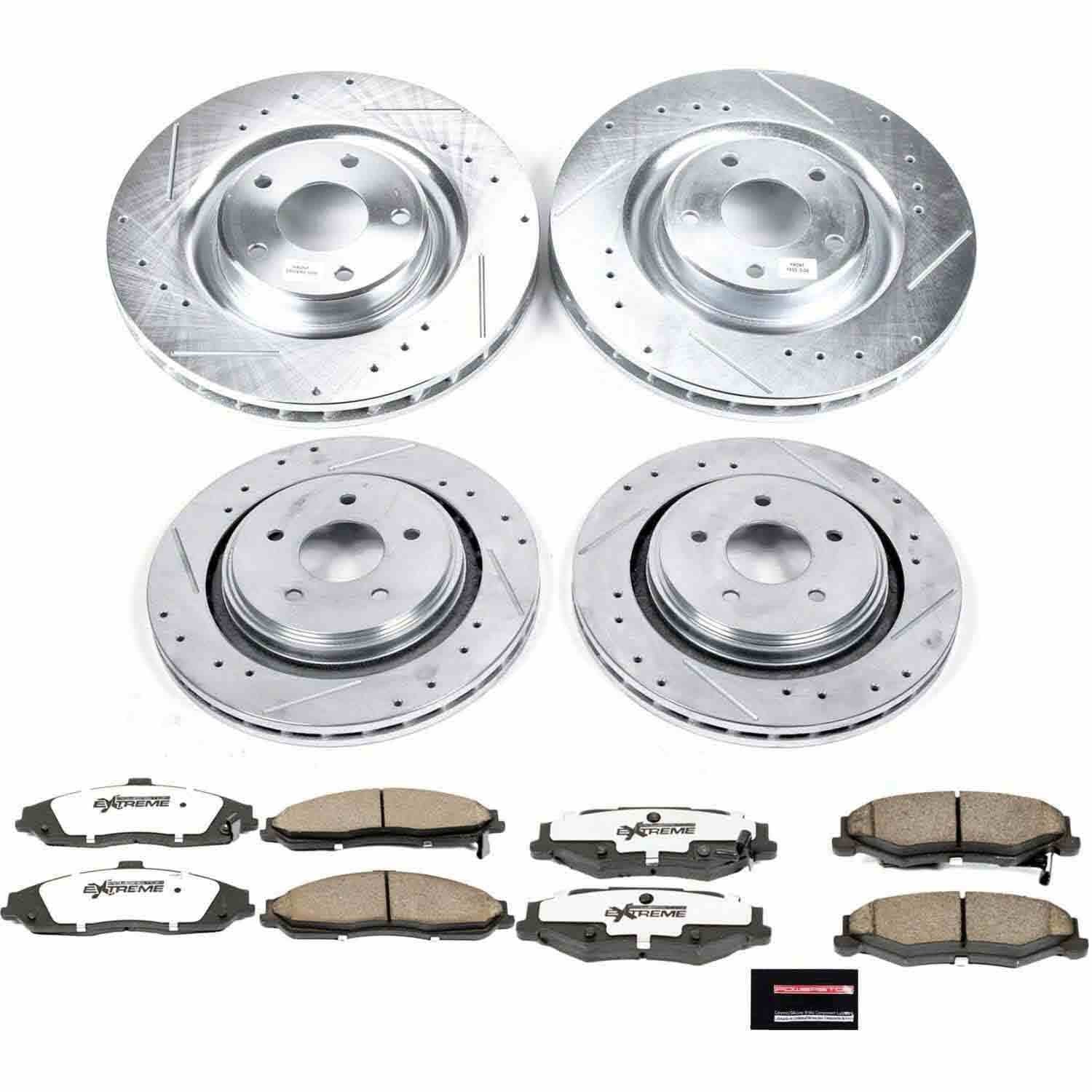 Power Stop 06-09 Cadillac XLR Front & Rear Z26 Street Warrior Brake Kit