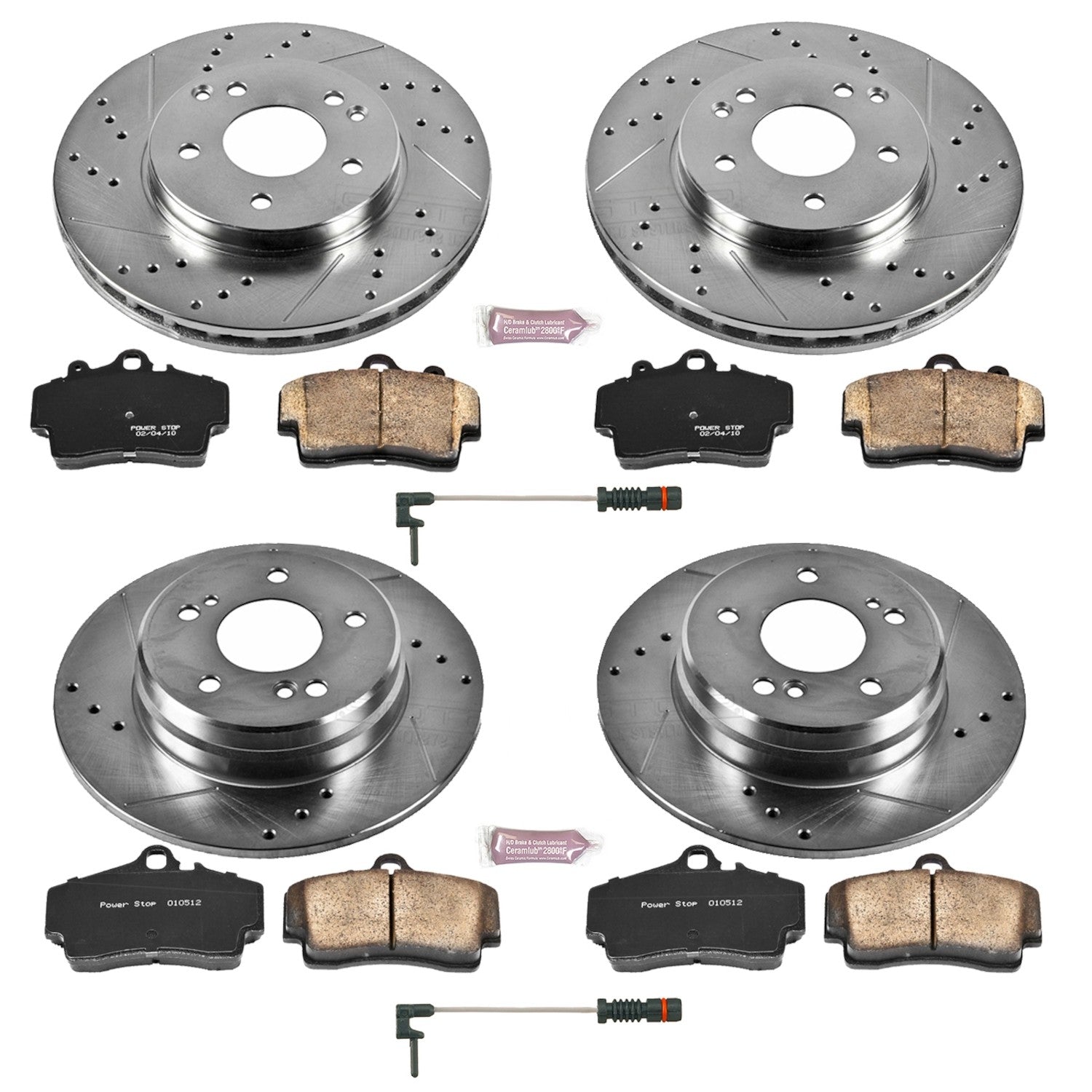 Power Stop 99-00 Mercedes-Benz C230 Front & Rear Z23 Evolution Sport Brake Kit