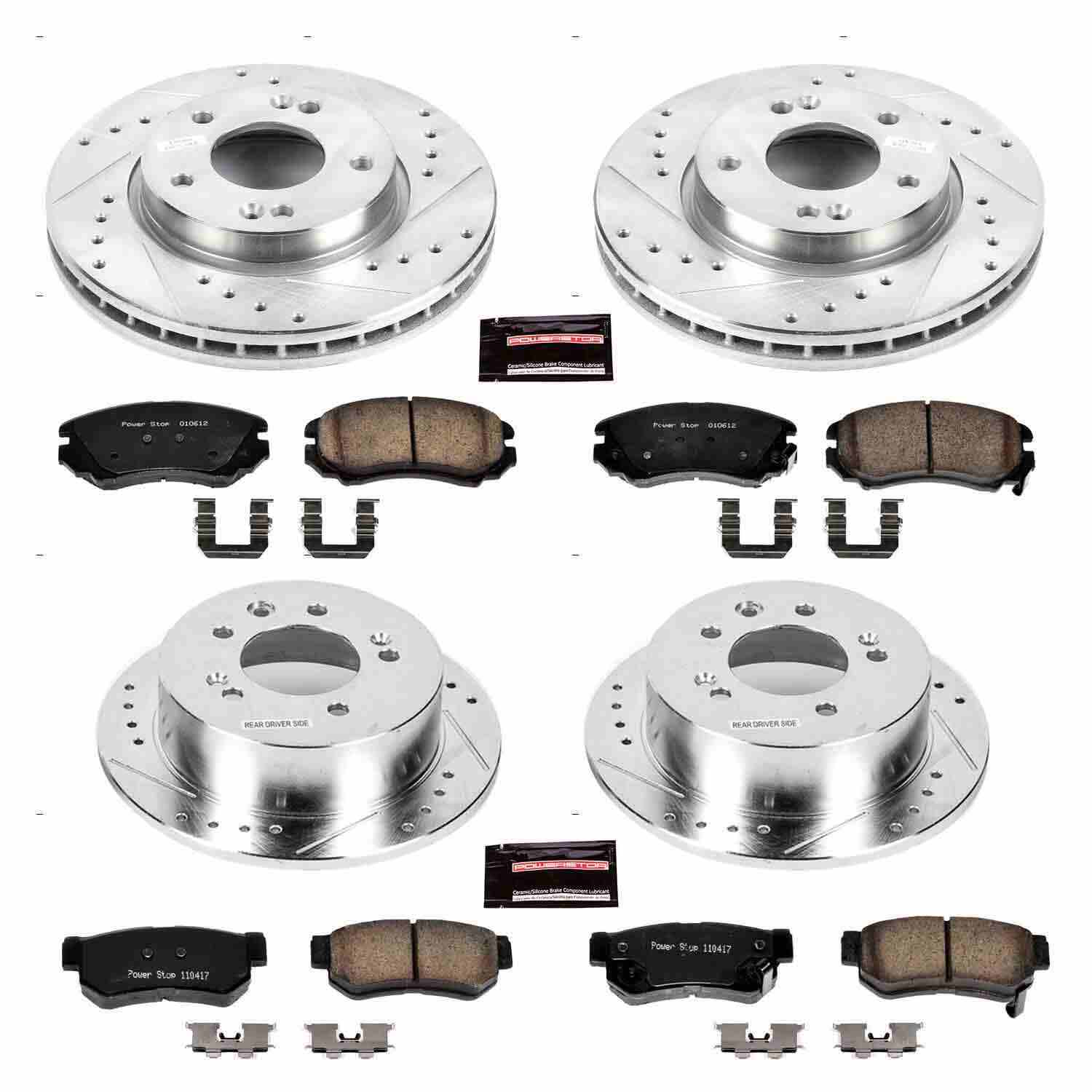 Power Stop 07-10 Hyundai Elantra Front & Rear Z23 Evolution Sport Brake Kit